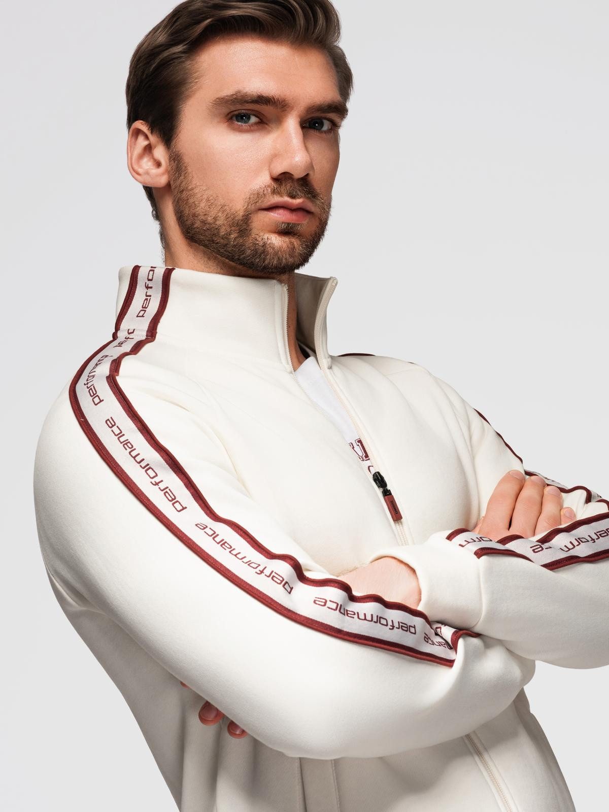 OMBRE Sweatjacke Herren-Sweatjacke mit Streifenbändern und hohem Stehkragen günstig online kaufen