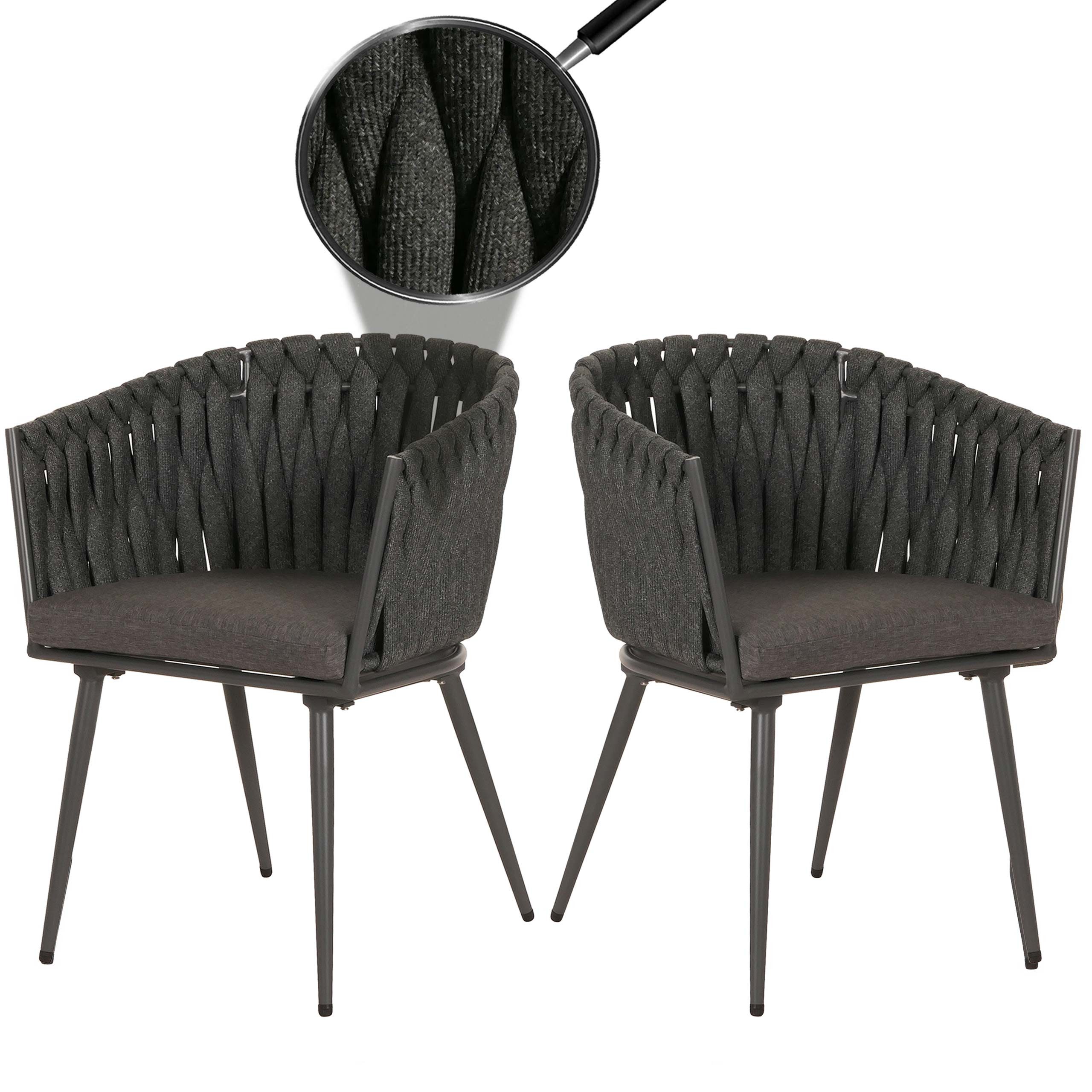 MCW Esszimmerstuhl MCW-N38-I-2 (2er-Set), Mit besonders dickem elastischem Seilgeflecht