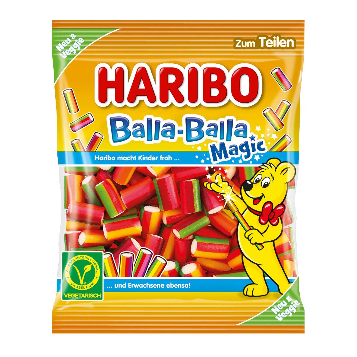 HARIBO Süßigkeit, Haribo Balla Balla Magic Fruchtgummi intensiver Geschmack Beutel 160g
