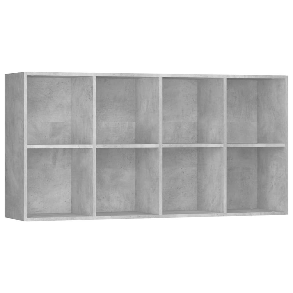 Betongrau Holzwerkstoff Bücherregal furnicato Bücherregal/Sideboard 66×30×130 cm