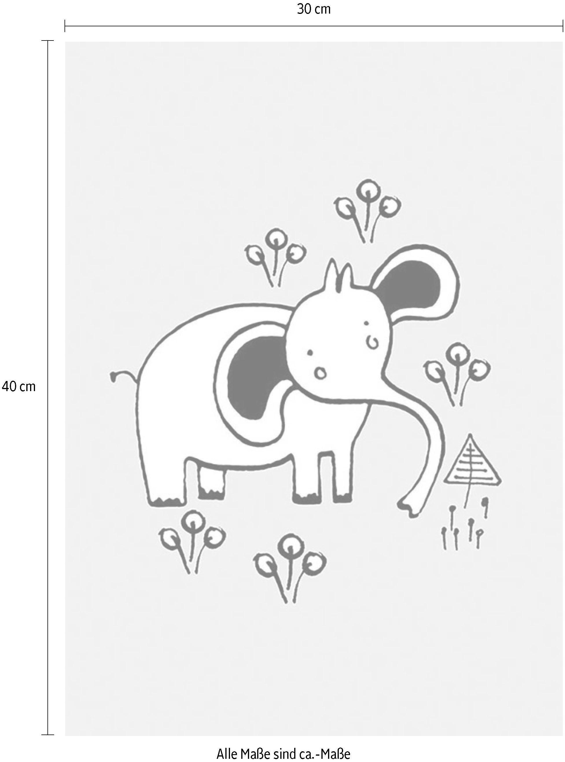 Komar Poster Scribble St), Wohnzimmer Elephant, (1 Kinderzimmer, Schlafzimmer, Tiere