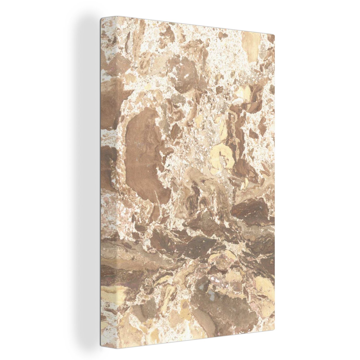 OneMillionCanvasses® Leinwandbild Gelb - Kristall - Granit, (1 St), Leinwandbild fertig bespannt inkl. Zackenaufhänger, Gemälde, 20x30 cm