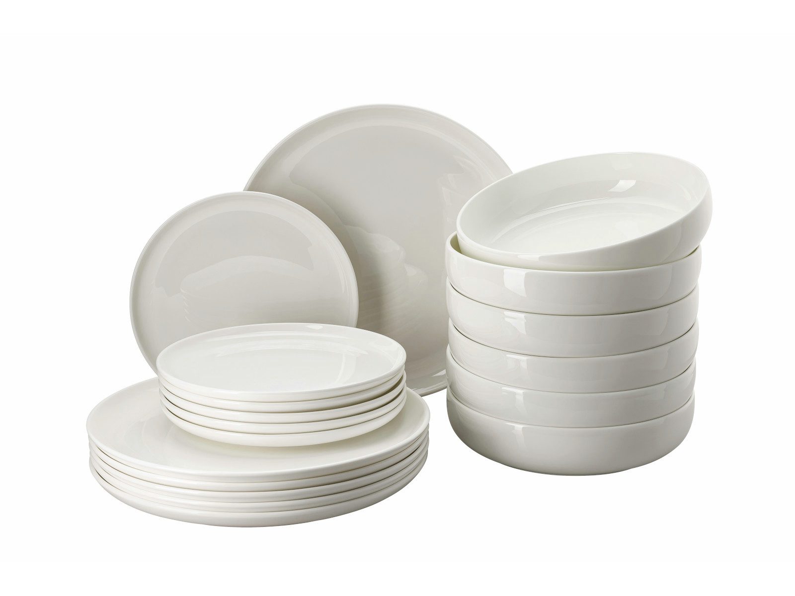 Rosenthal Teller-Set Jade Lift Weiss Tellerset 18tlg, Bone China