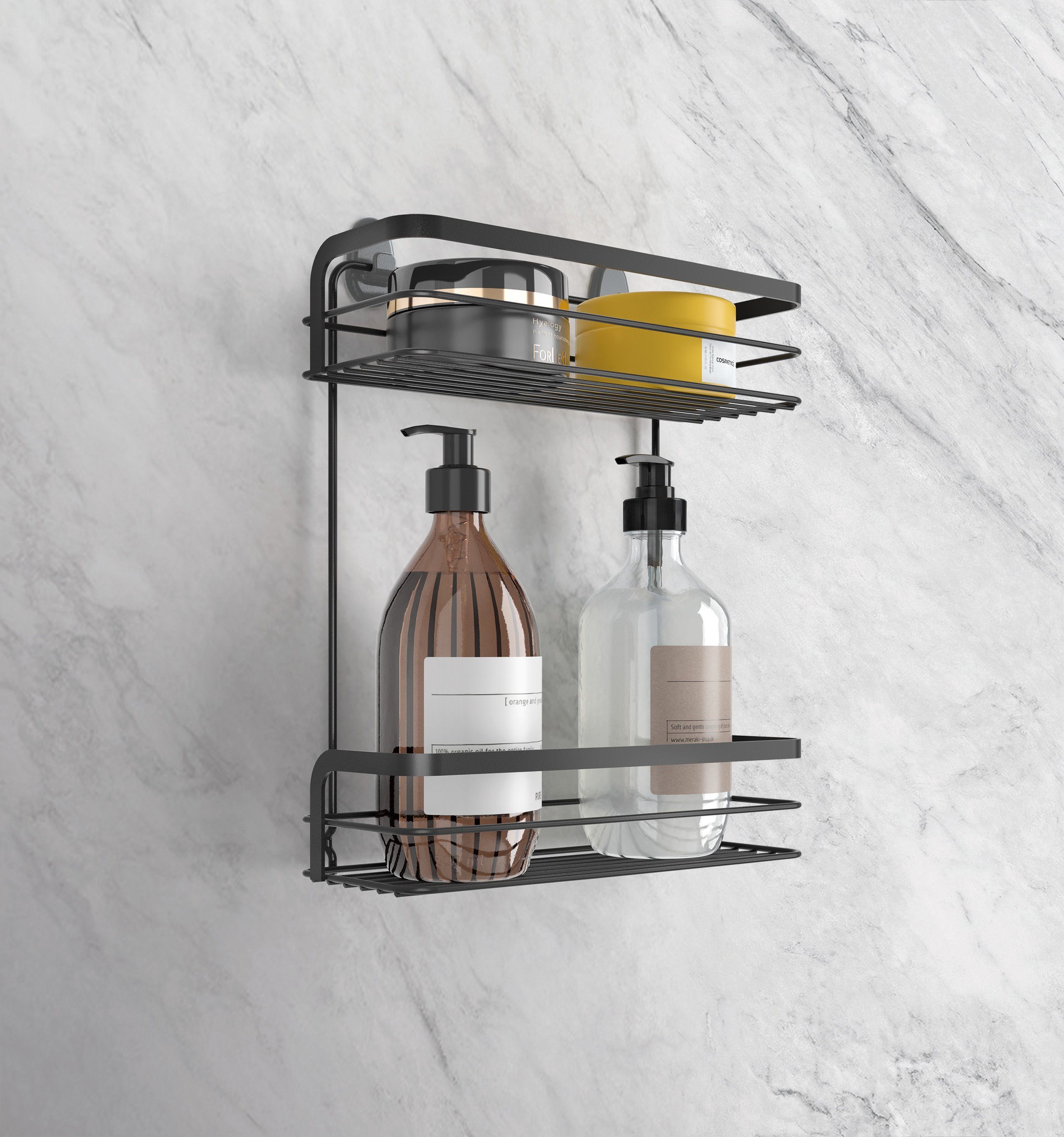 Metaltex Ablageelement Origin Ablagekorb 2 Etagen Lava, Set 1-tlg.