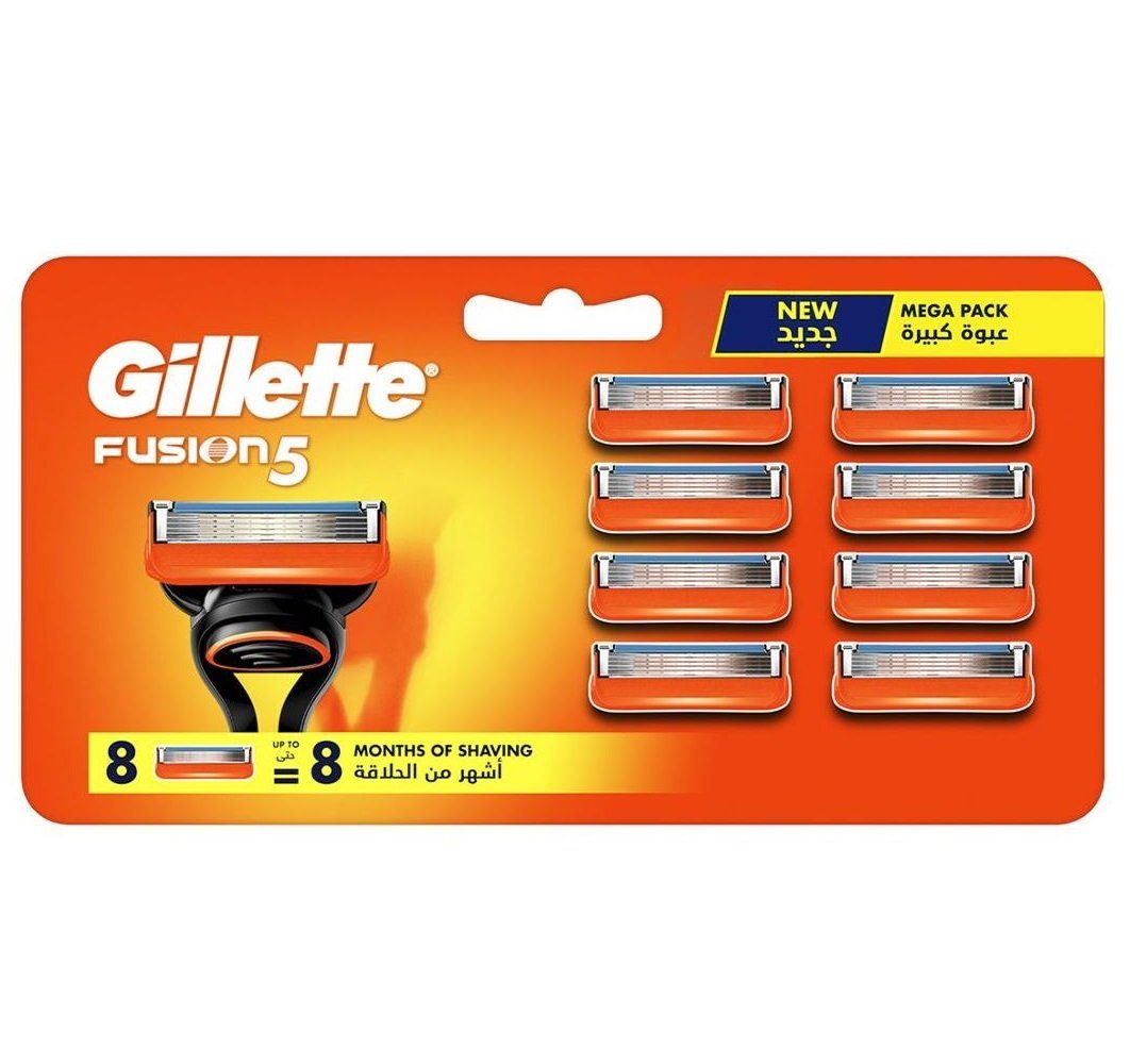 Gillette Rasierklingen Fusion 5 Rasierklingen 8er Set Ersatzklingen kompatibel Klingen 5-fach, 8-tlg., kompatibel mit Fusion 5 Rasierer Wechselklinge Beauty Pflege, Flexible Klingen Für empfindliche Haut Rasur Rasierset Gleitstreifen
