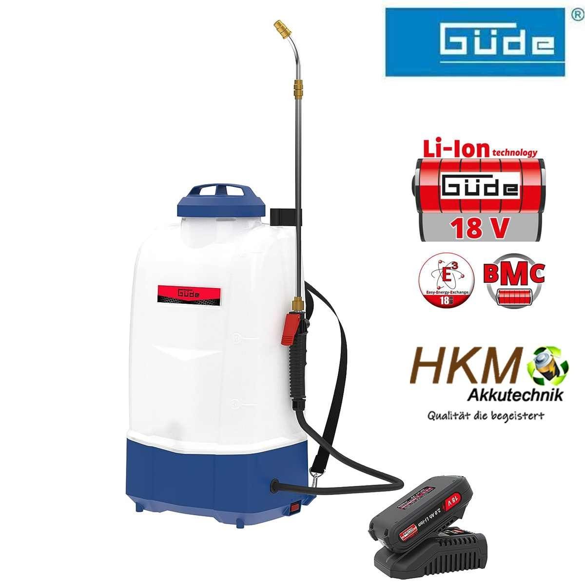 Akku-Drucksprühgerät Güde Akku Rückensprühgerät SG 18-201-23 R (18 V, 15 l Tank, Teleskop