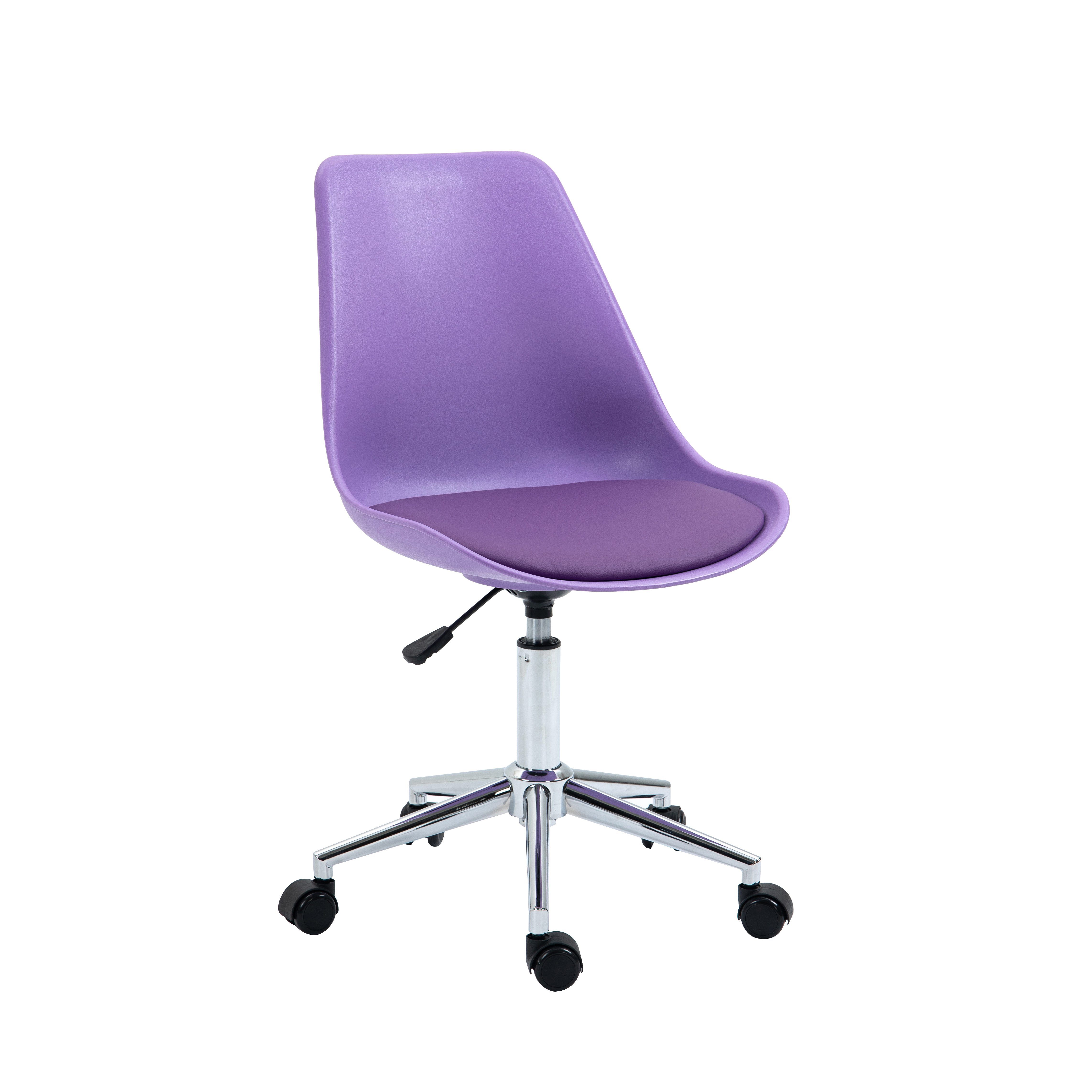 SVITA Schreibtischstuhl EDDY (Paket, 1 St), stufenlos höhenverstellbar, hoher Sitzkomfort, bodenschonende Rollen lila | lila