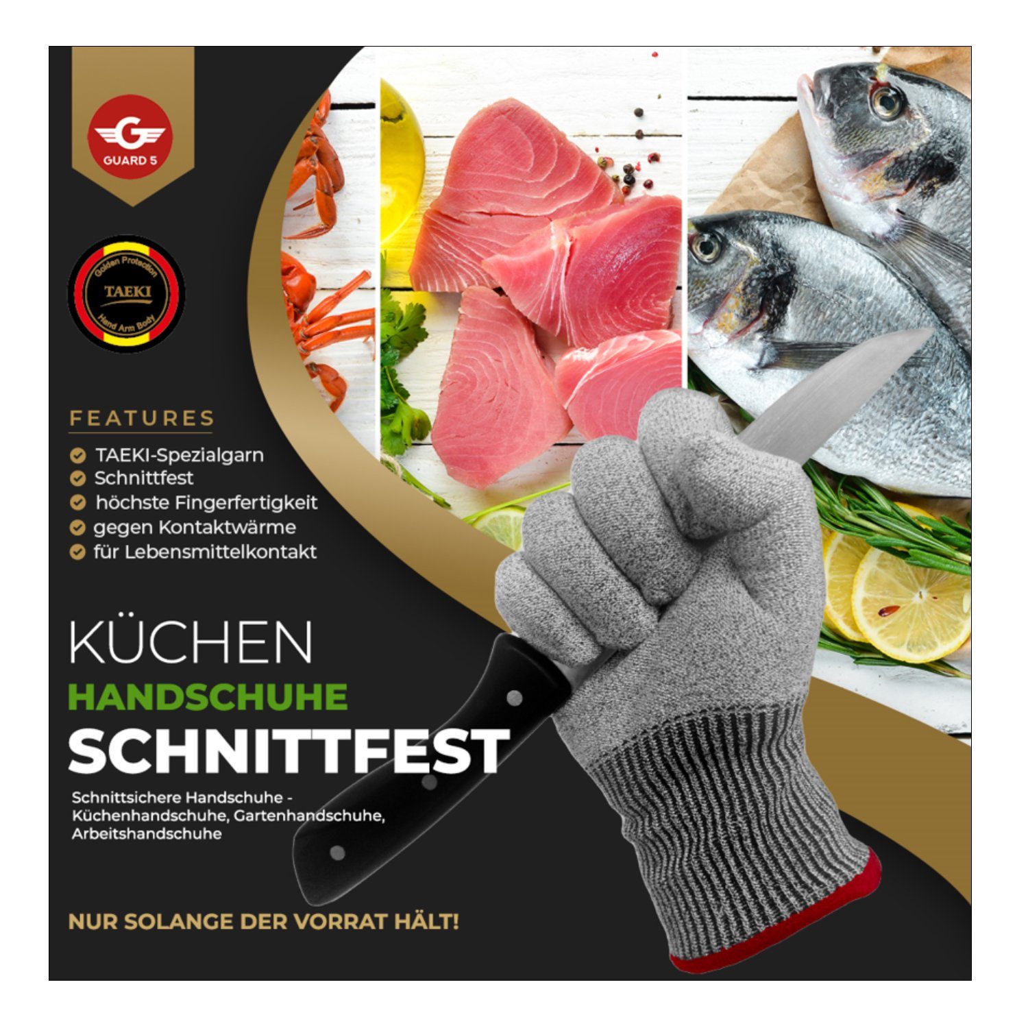 GUARD 5 Schnittschutzhandschuhe GUARD 5 -Küchenhandschuhe, Schnittschutzhandschuhe - 116730 Schnittfeste Küchenhandschuhe