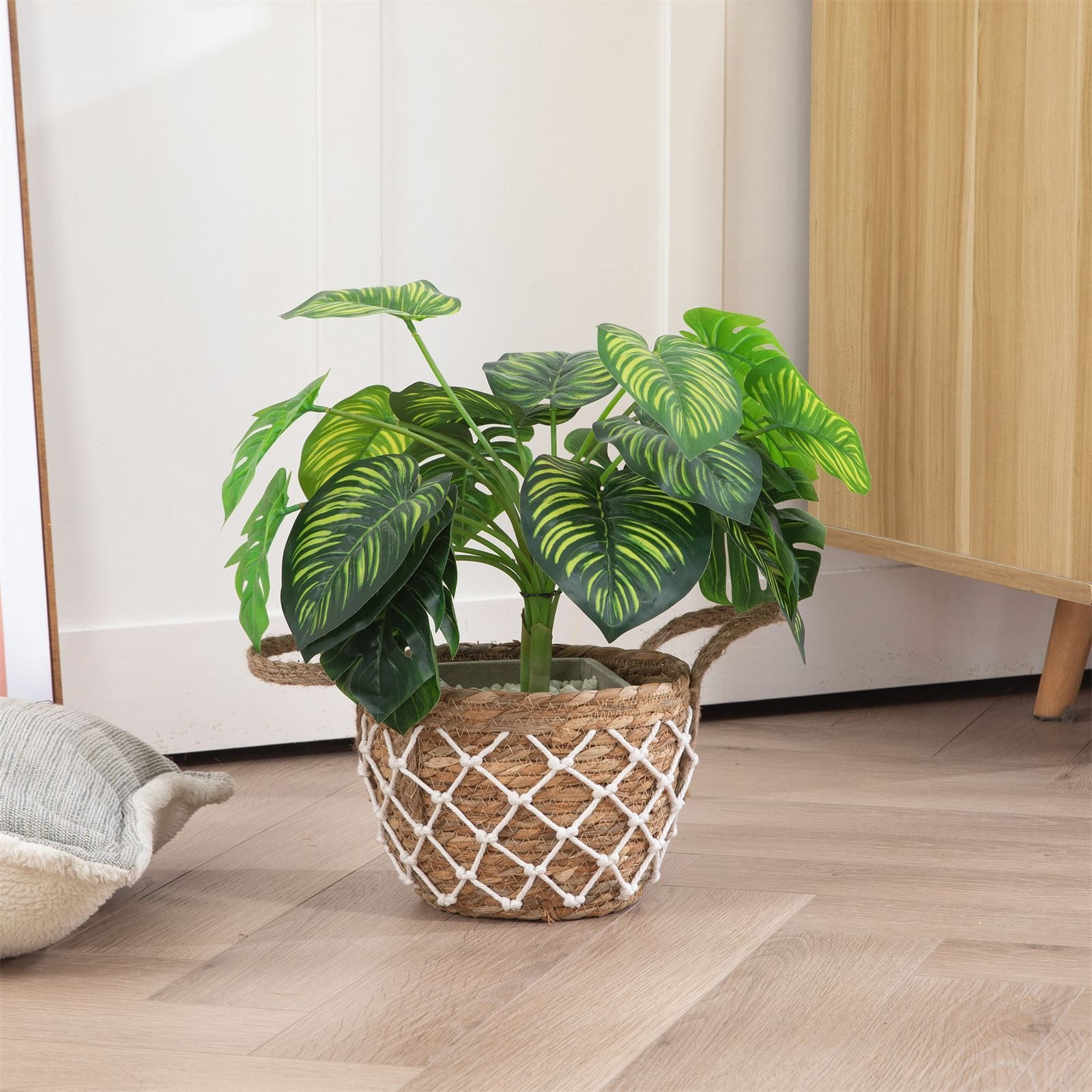 IDIMEX Aufbewahrungskorb TAO (Set), Planzkörbe geflochten mit Boho-Detail 2 günstig online kaufen