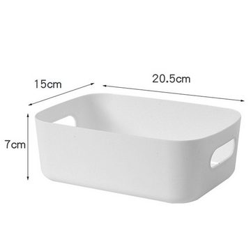 HIBNOPN Aufbewahrungsbox Aufbewahrungsbox Aufbewahrungskorb Regal Kunststoffbox (Weiß) (2 St)