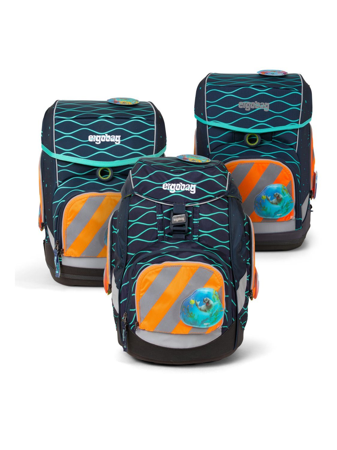 ergobag Schulranzen pack Sicherheitsset mit Reflektorstreifen (3-tlg)