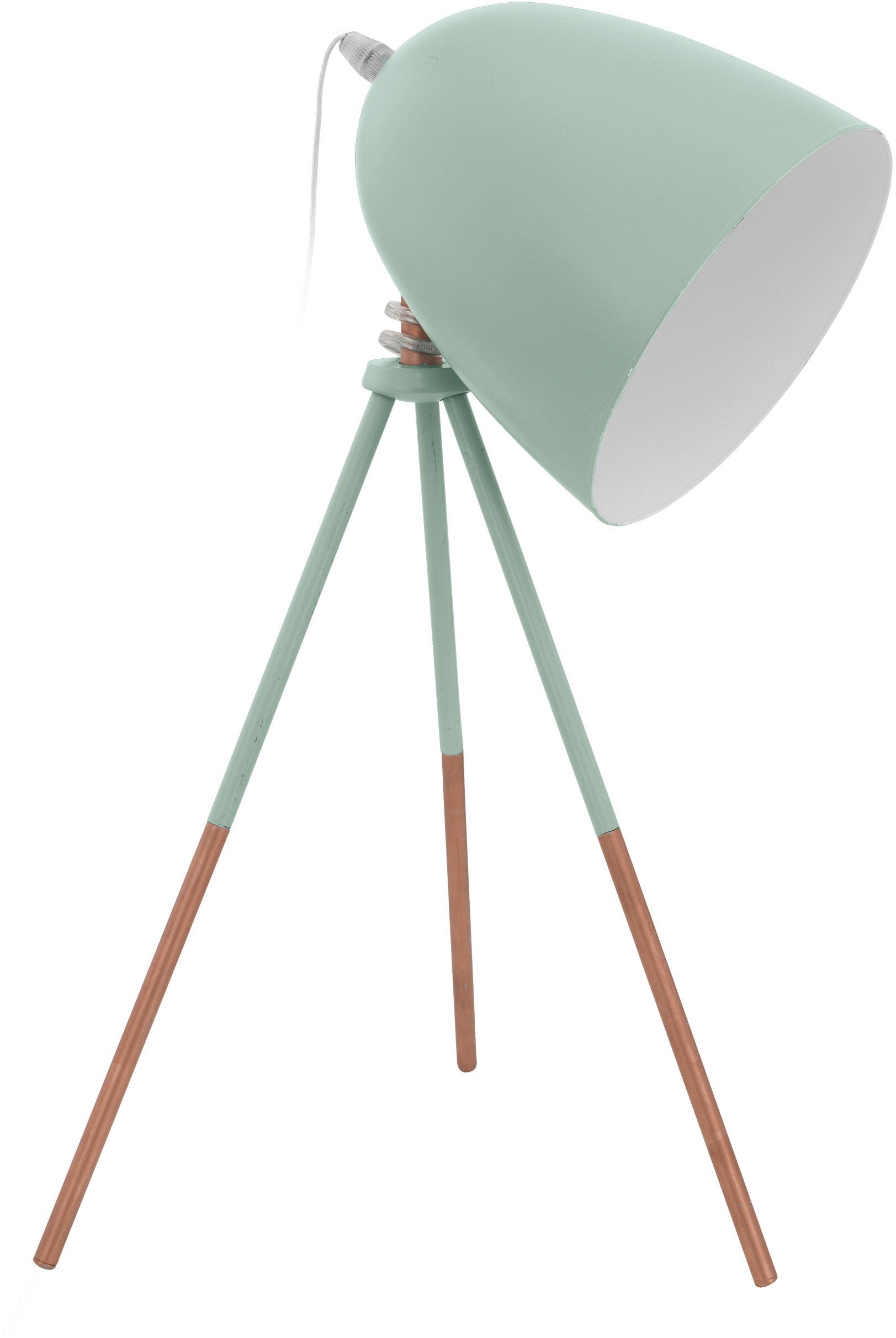 EGLO Tischleuchte DUNDEE, ohne Leuchtmittel, Vintage Tischleuchte, Nachttischlampe aus Stahl, Mint, E27, Schalter. Reduzierter Preis € 14,00. Unverbindliche Preisempfehlung € 57,90