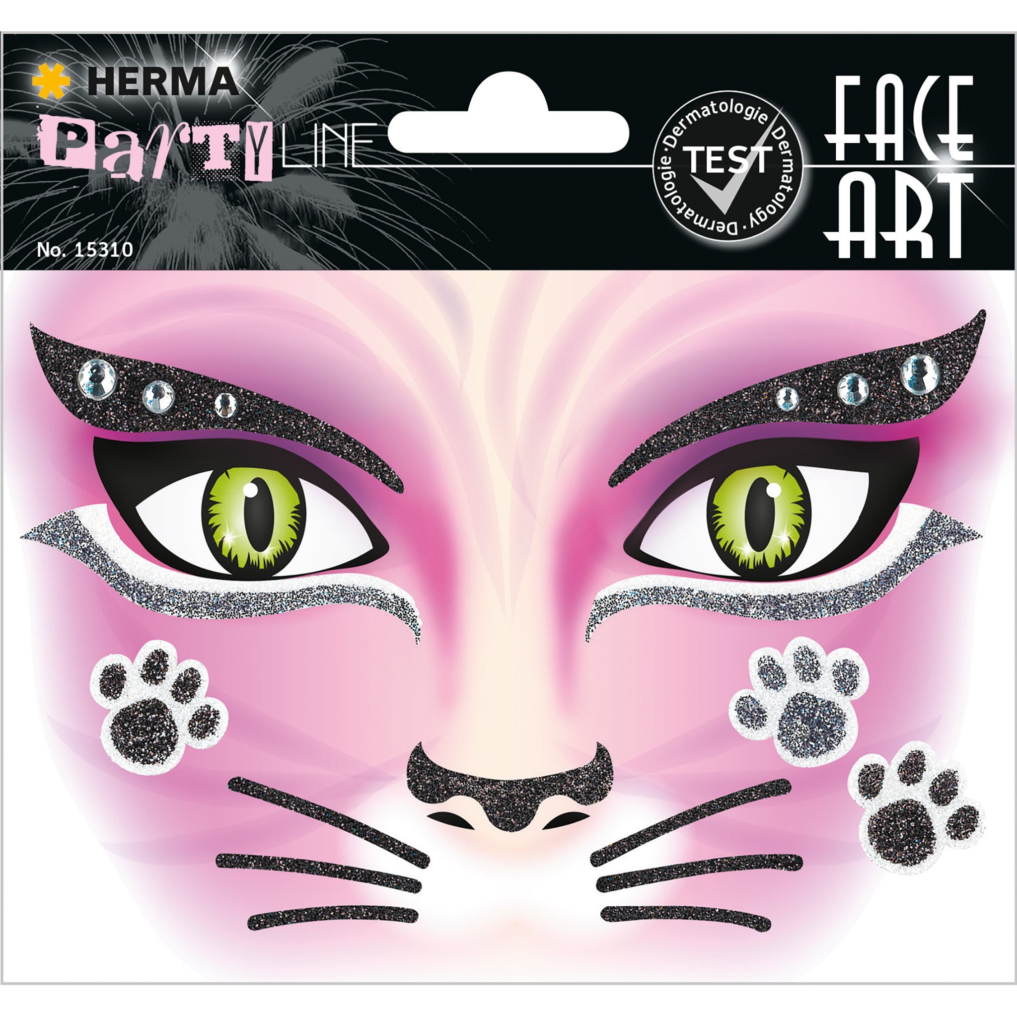 HERMA Schmuck-Tattoo HERMA Face Art Sticker Gesichter "Pink Cat"
