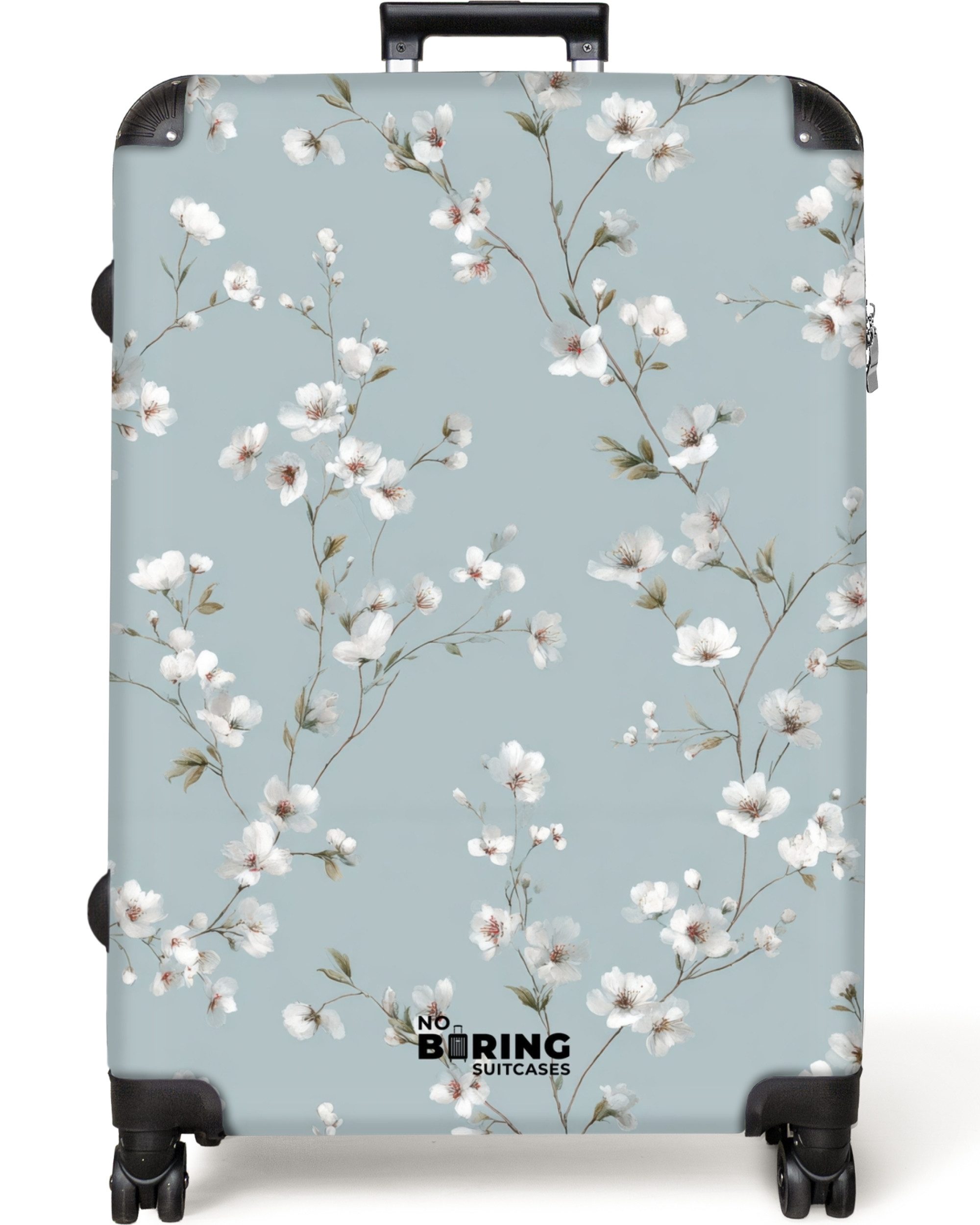 Hartschalen-Trolley Klassisch - Blumen - Blau 77 cm - 98 L