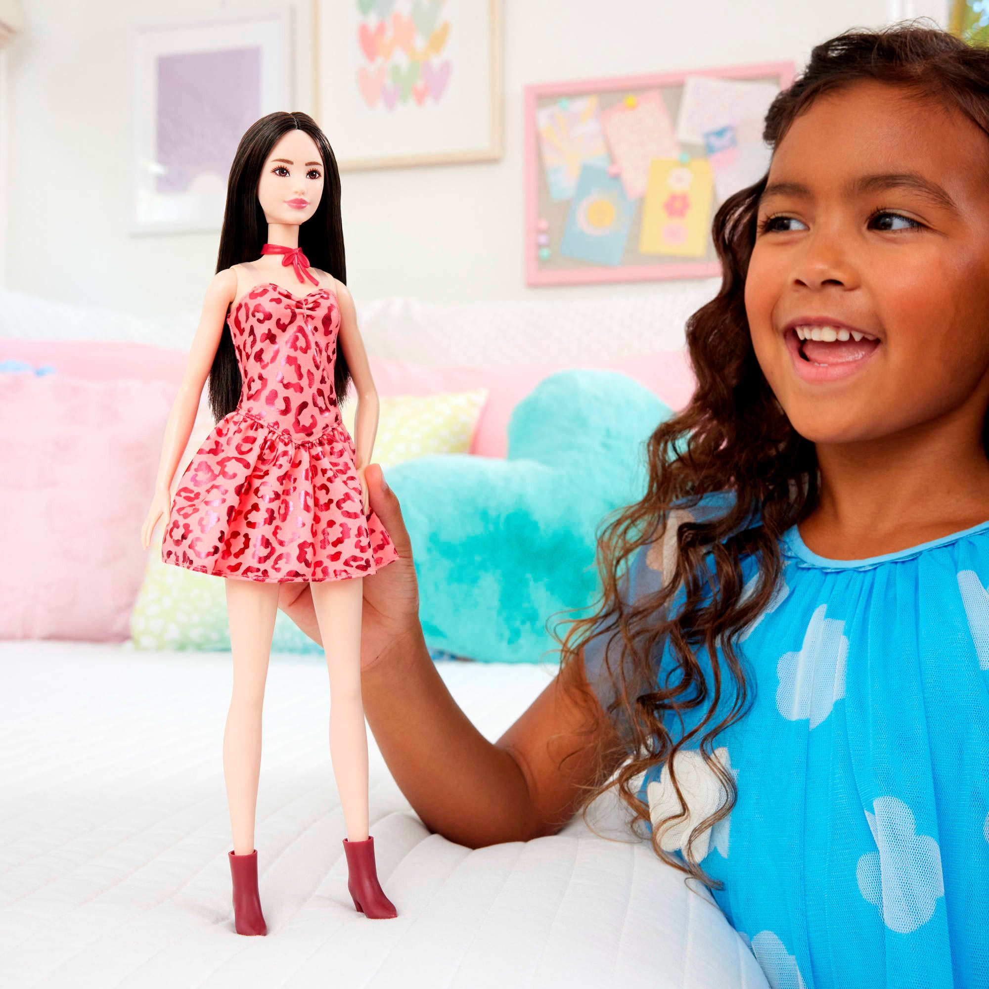 Barbie Anziehpuppe Barbie Fashionista mit pinkem Leo Outfit