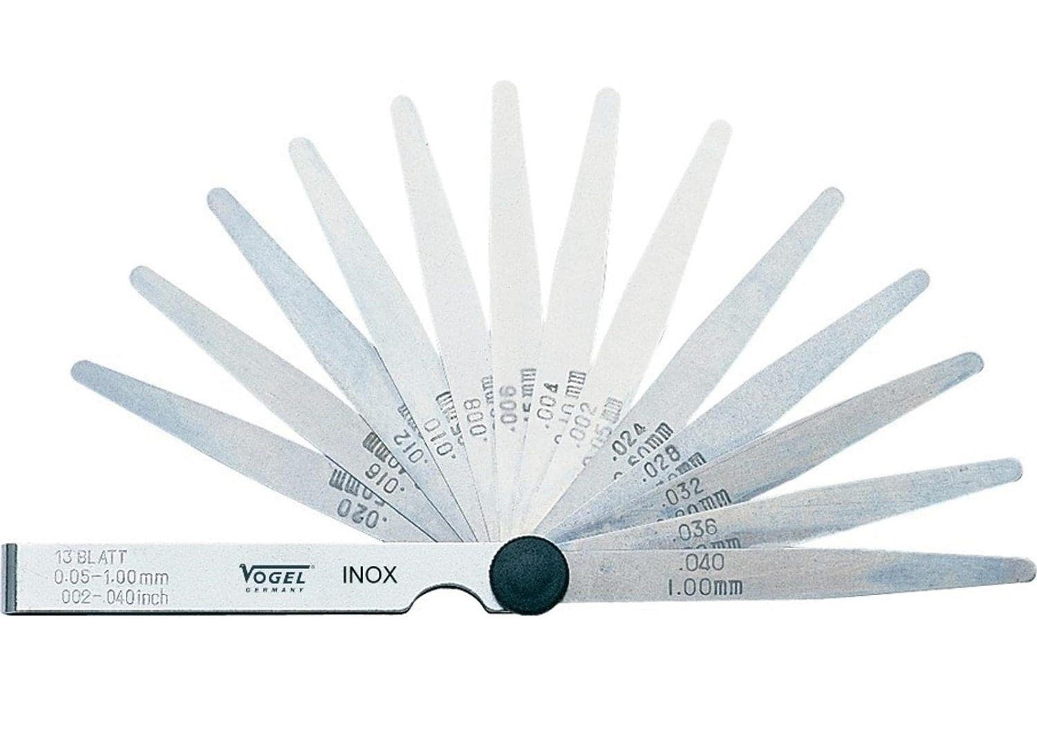Fühlerlehre Fühlerlehren-Satz 20 Blatt Messbereich 0,05 - 1,00 mm