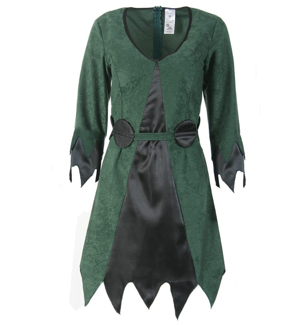 Fries Hexen-Kostüm Waldhexe Hexen Kostüm Kleid mit Gürtel Grün Karneval Hal günstig online kaufen