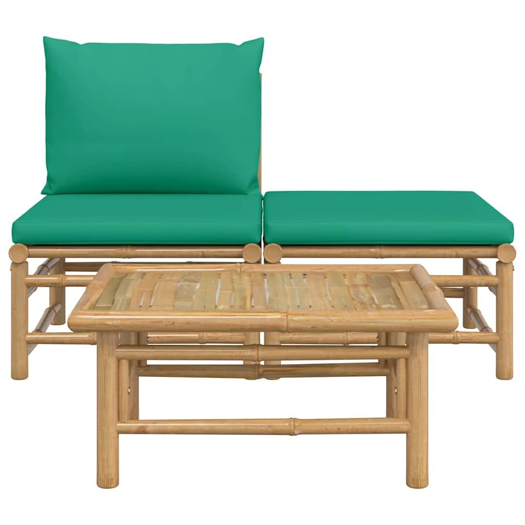vidaXL Sofaelement 3-tlg. Garten-Lounge-Set mit Grünen günstig online kaufen