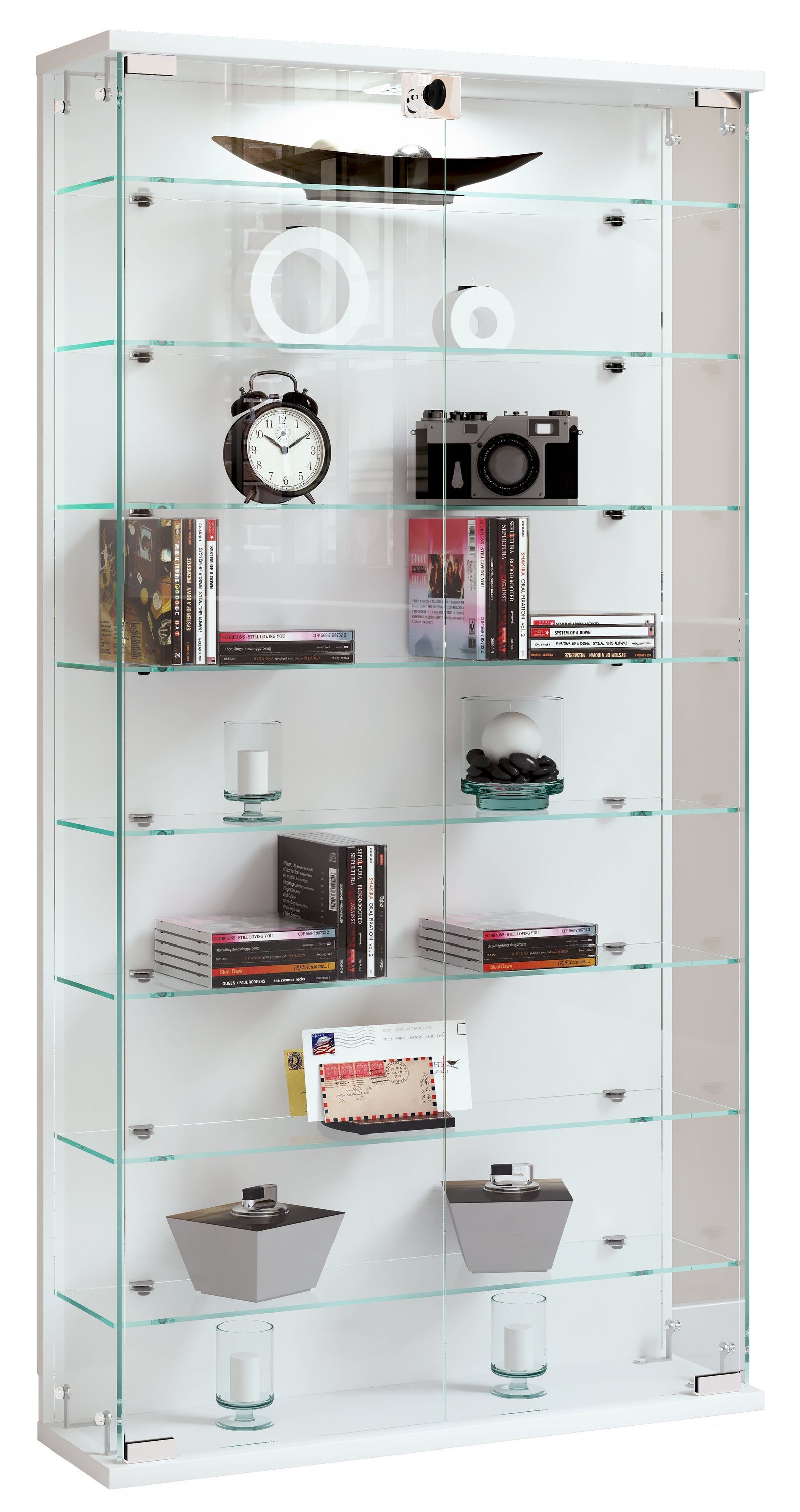 VCM Hängevitrine Relas L B. 59 x T. 17 x H. 114 cm Präsentation und Aufbewahrung von Sammlerstücken, Wohnzimmer oder Büro