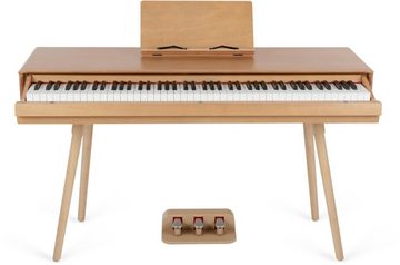 Classic Cantabile Digitalpiano DP-730 mit Echtholz-Furnier Deluxe Set (Set, inklusive Kopfhörer, Klavierbank und Klavierschule), Tisch mit eingebautem Digitalpiano 88 Tasten mit Hammermechanik