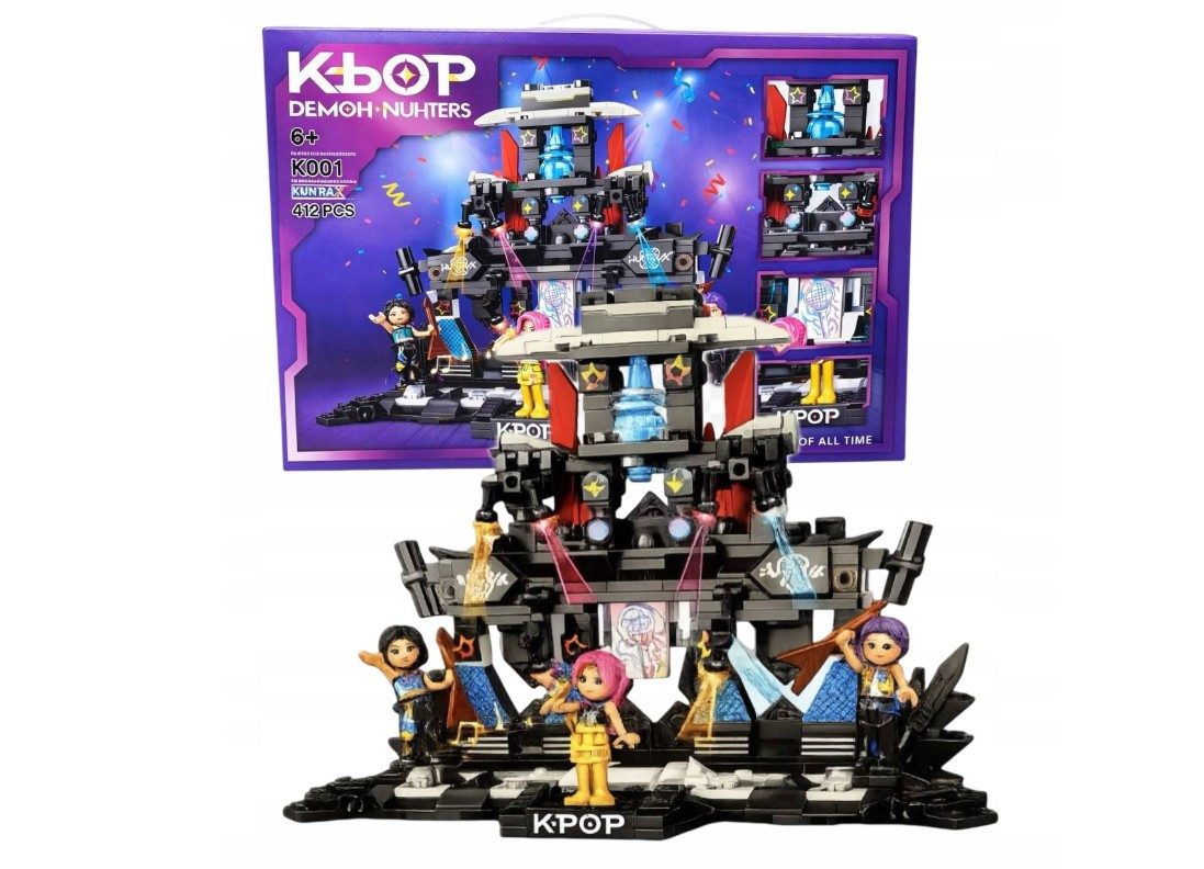 Festivalartikel Konstruktionsbausteine Konzertbühne mit 3 Figuren – 412 Teile Spielbausteine, (412 St) – Bild 2 von 2