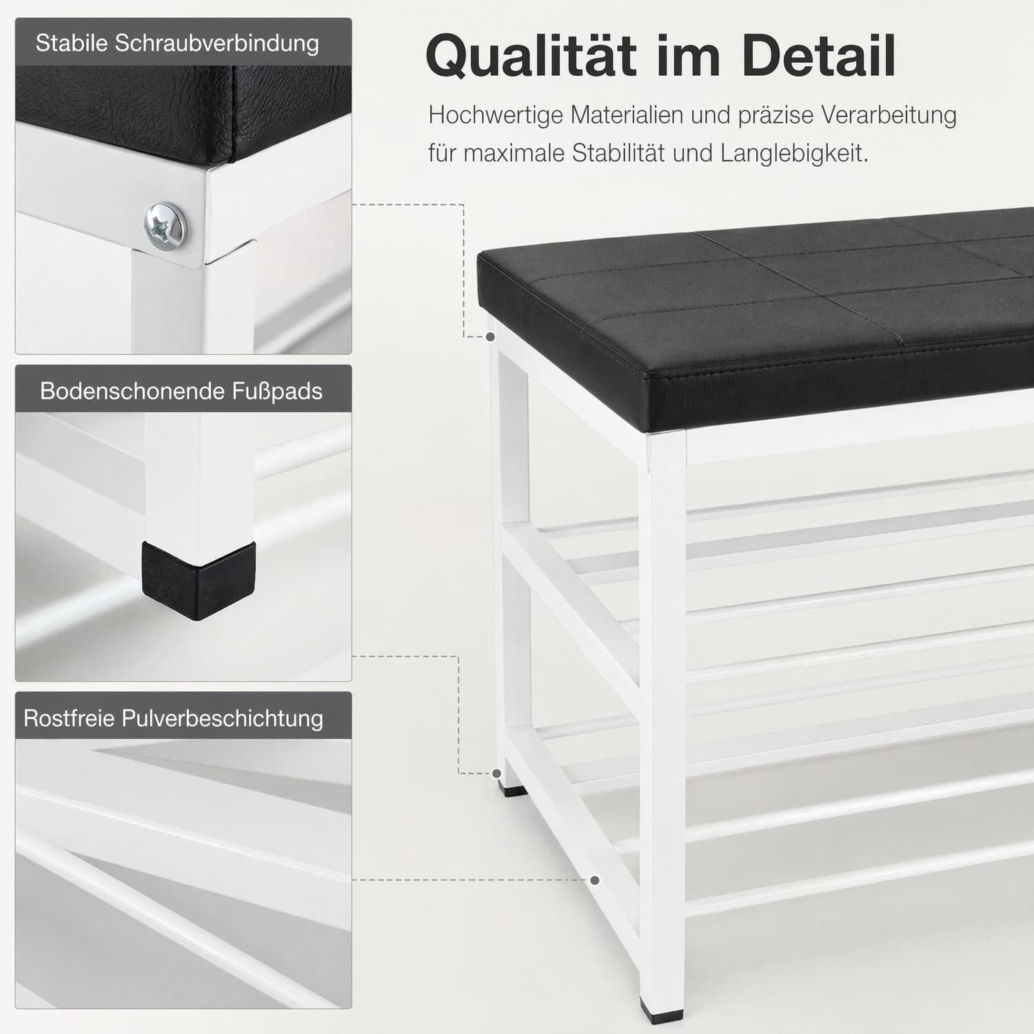 oyajia Schuhbank Schuhbank mit Sitzfläche und Stauraum für Flur und Eingangsbereich (1-St), Offenes Schuhregal für ordentliche und platzsparende Aufbewahrung