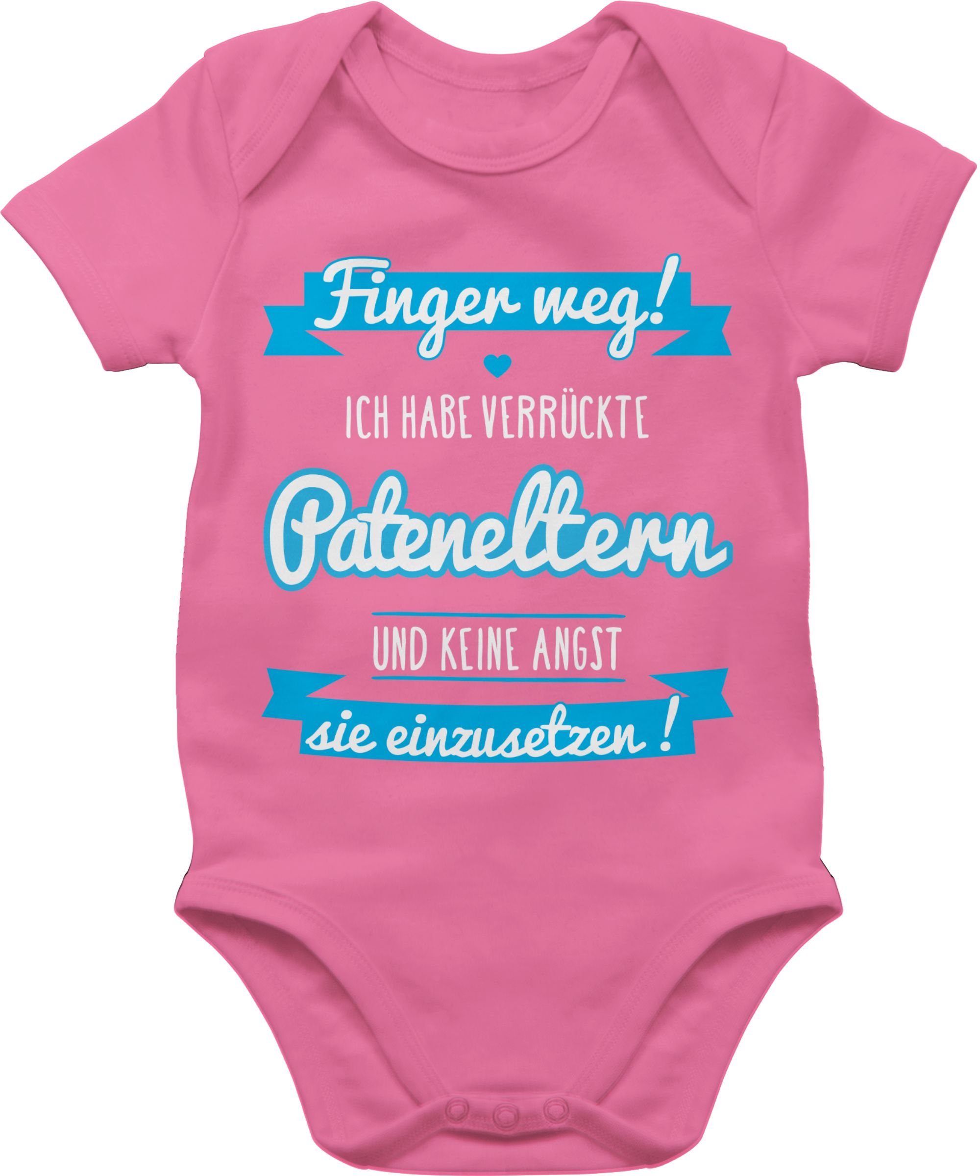 Finger - weg! habe Pateneltern Baby Shirtbody Shirtracer - blau verrückte Ich 2 Pink Patenonkel