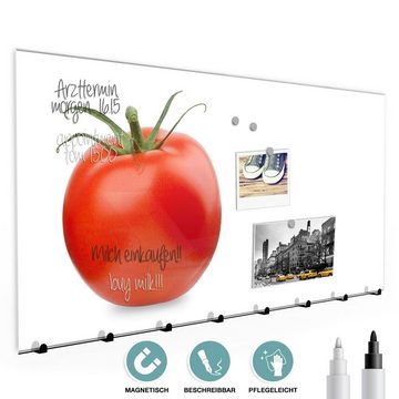 Primedeco Garderobenpaneel Magnetwand und Memoboard aus Glas Tomate