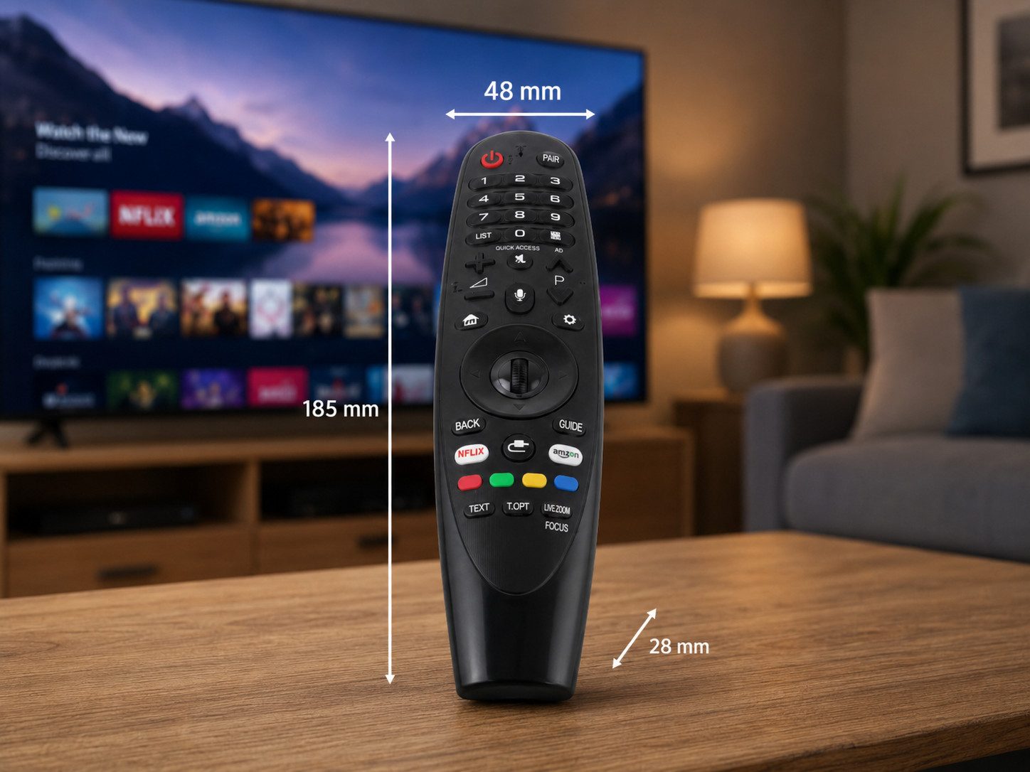 azurano Ersatz für LG AN-MR18BA, AKB75855501, AKB75455301, AGF79298801 Universal-Smart-TV-Fernbedienung (Bluetooth, Sprachsteuerung, Mausfunktion, Streaming-Tasten)