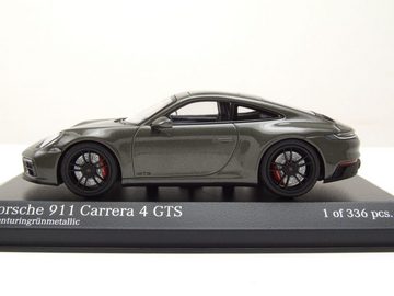 Minichamps Modellauto Porsche 911 992 Carrera 4 GTS 2019 grün metallic Modellauto 1:43 Minic, Maßstab 1:43