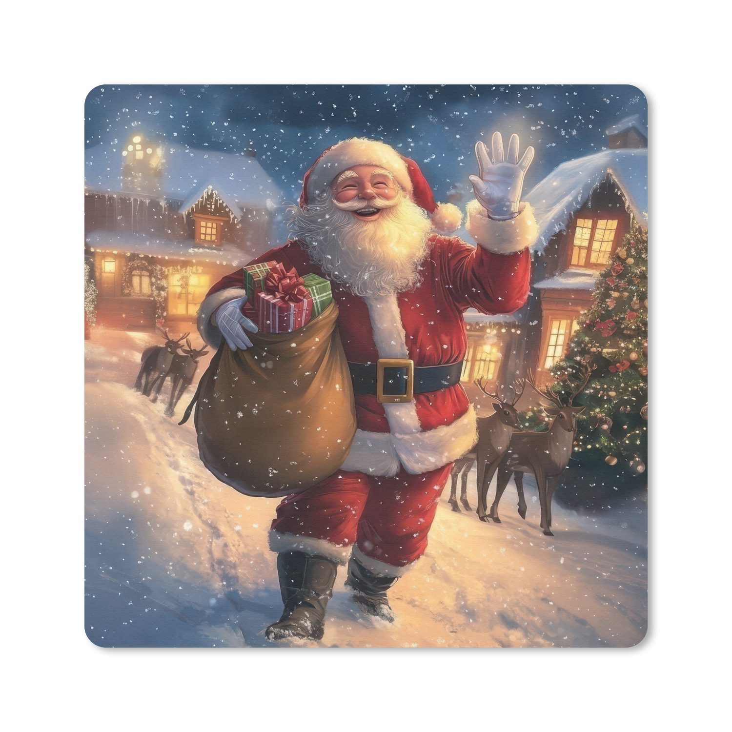 Weihnachtsmann - Dorf - Hirsche - Dunkelheit