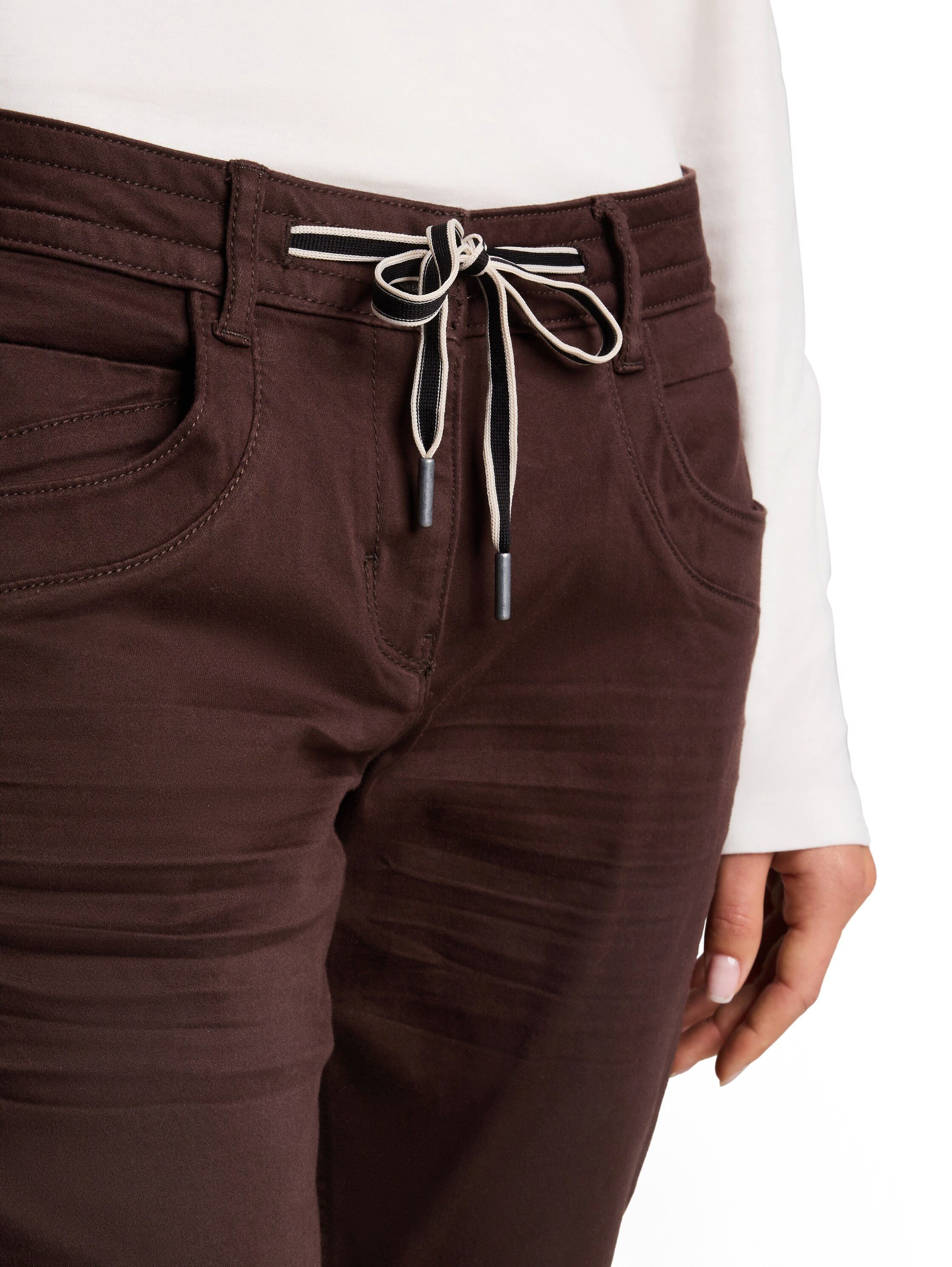 TOM TAILOR 7/8-Hose TOM TAILOR Tapered mit Bindeband am Bündchen