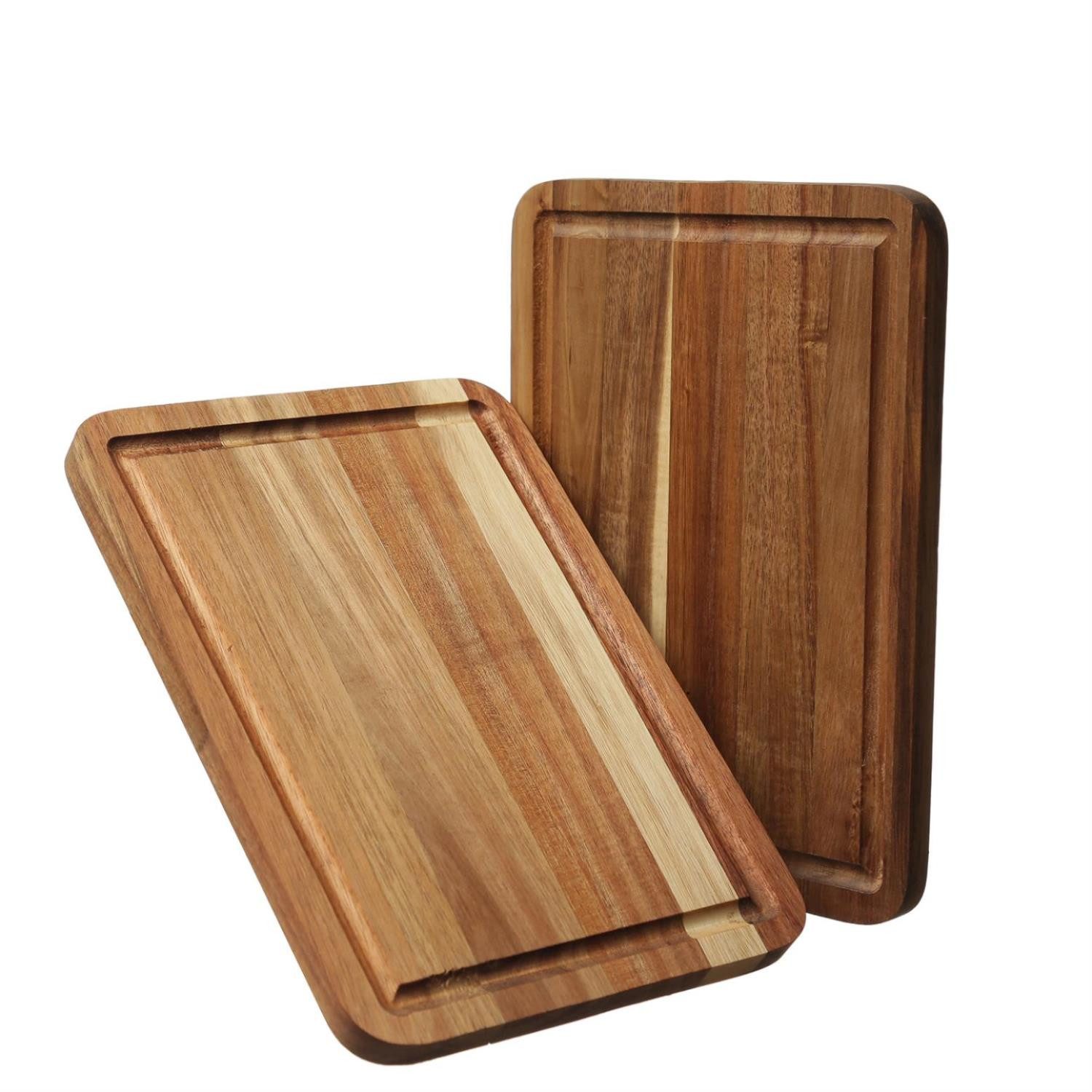 Schneidebrett Steakbretter mit Saftrille Schneidebrett Servierbrett 28x20cm 2St.