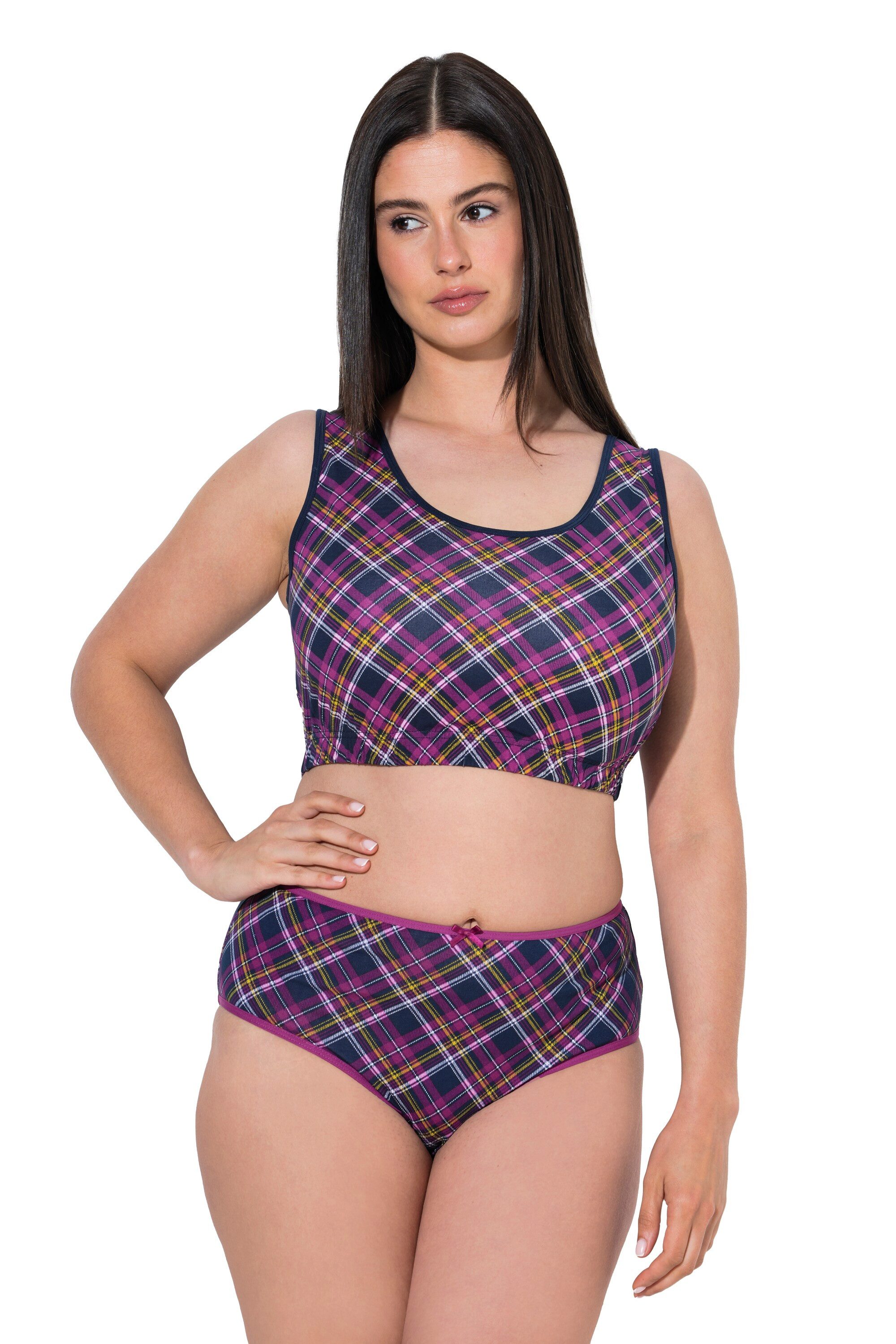 Ulla Popken Bustier Bustiers 2er-Pack einfarbig/kariert