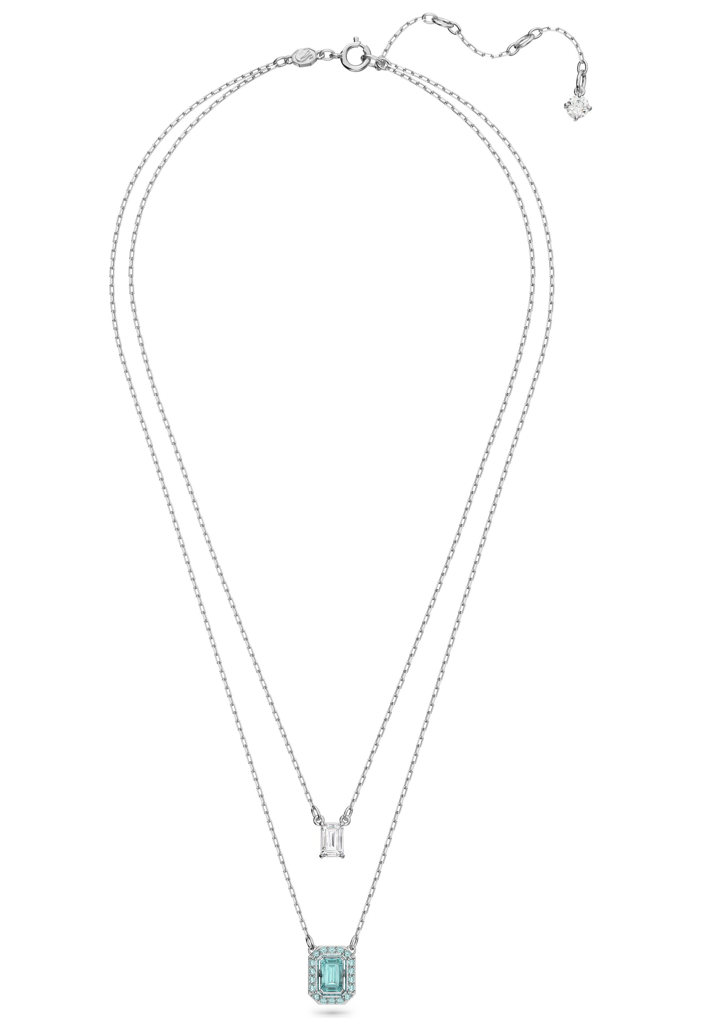 Swarovski Kette mit Anhänger Millenia im mit Swarovski® Lagenlook, Halskette Kristall 5640557, silber