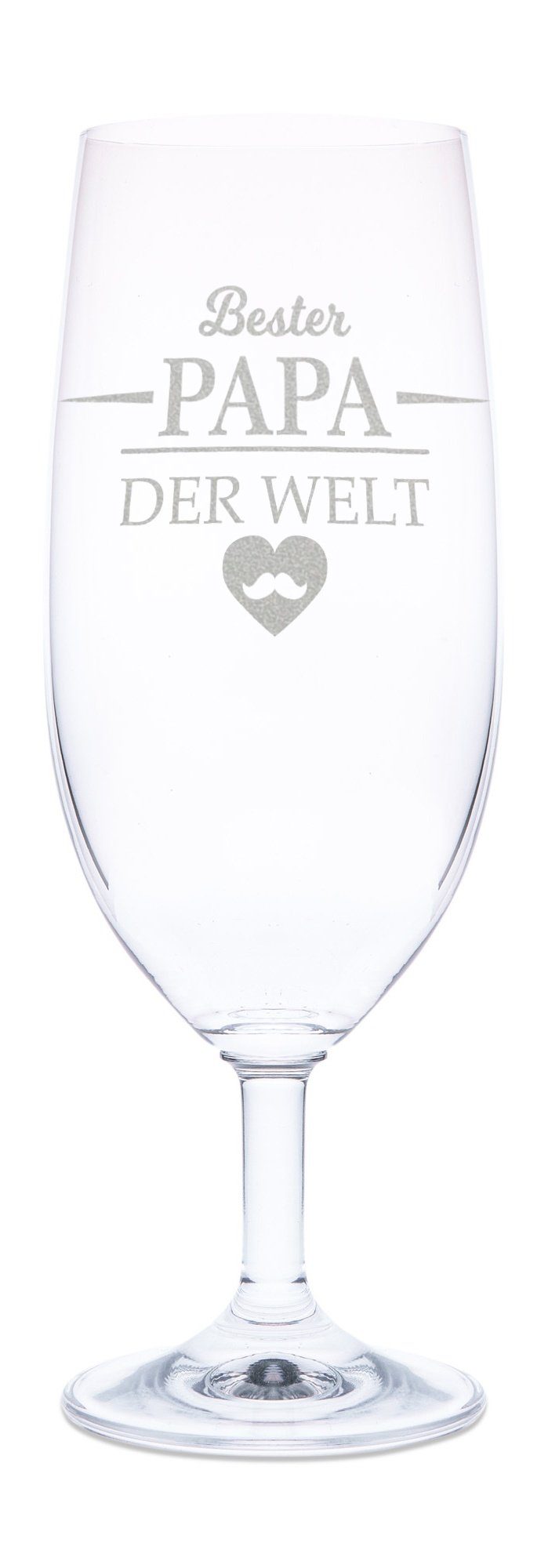 GRAVURZEILE Bierglas mit Gravur - Bester Papa der Welt - Geschenk für Eltern, Glas