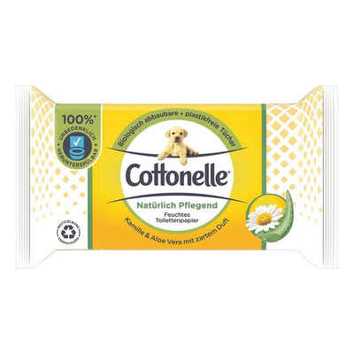 Cottonelle® feuchtes Toilettenpapier Natürlich Pflegend, feucht, 1-lagig, mit Duft, pH-neutral, alkohol-/ farbstofffrei