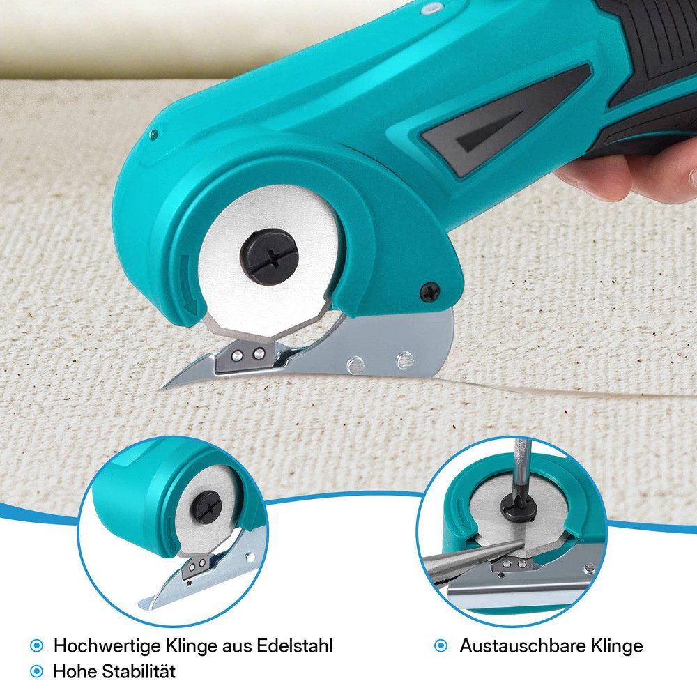 i@home Kreisschneider, (Sicherheitsschalter, scharfe Stahlklinge, 4.2V mit Kupfermotor), Elektrischer Stoffschneider mit ergonomischer Griff