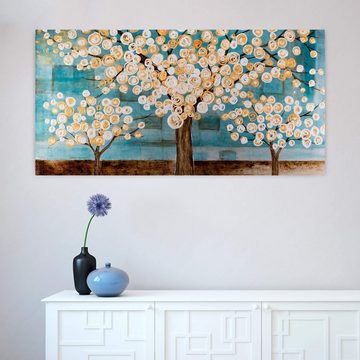 KUNSTLOFT Gemälde Blaue Melancholie 140x70 cm, Leinwandbild 100% HANDGEMALT Wandbild Wohnzimmer