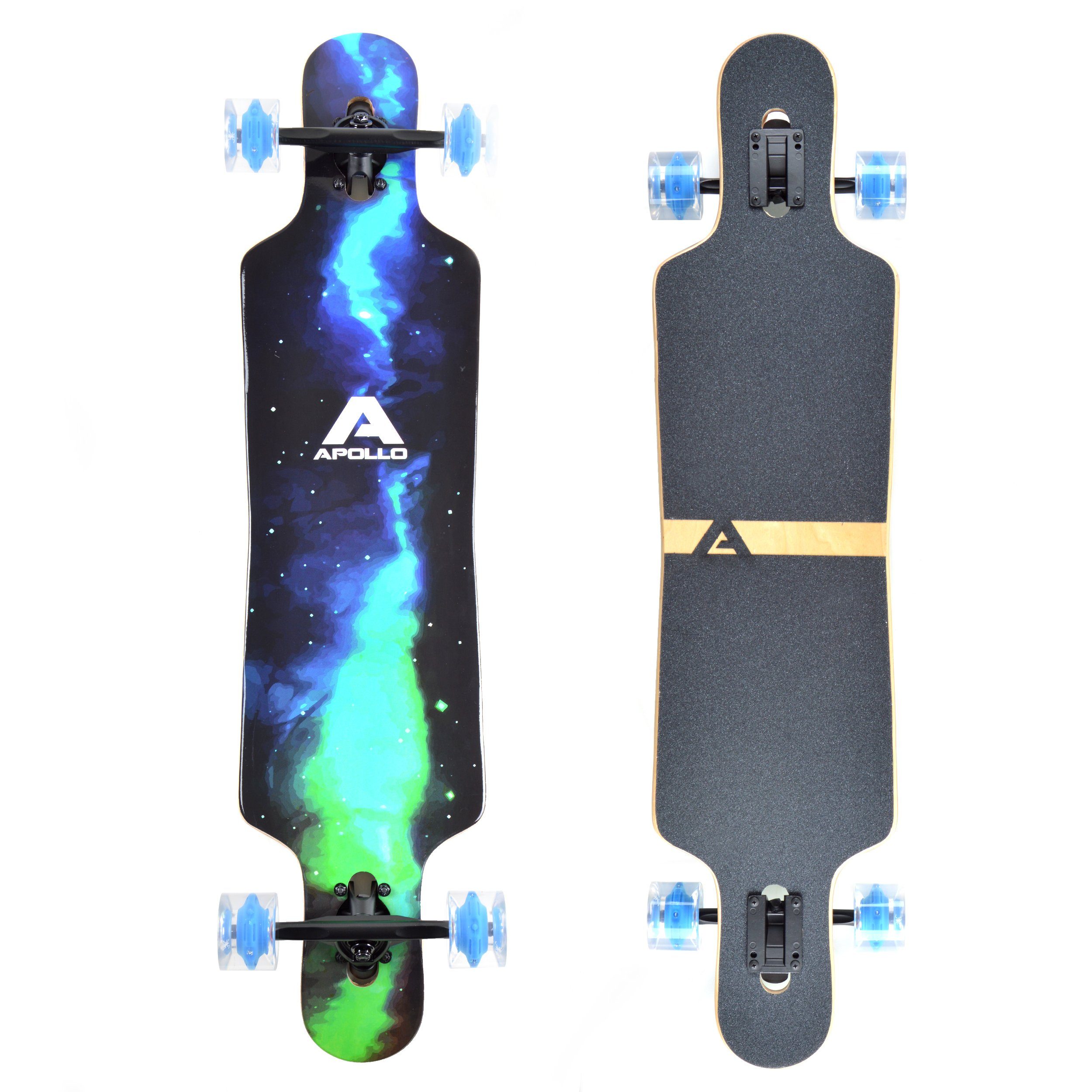 Apollo Longboard Twin Tip DT Longboard 40", aus Holz mehrlagig verleimt für Idealen Flex & Stabilität