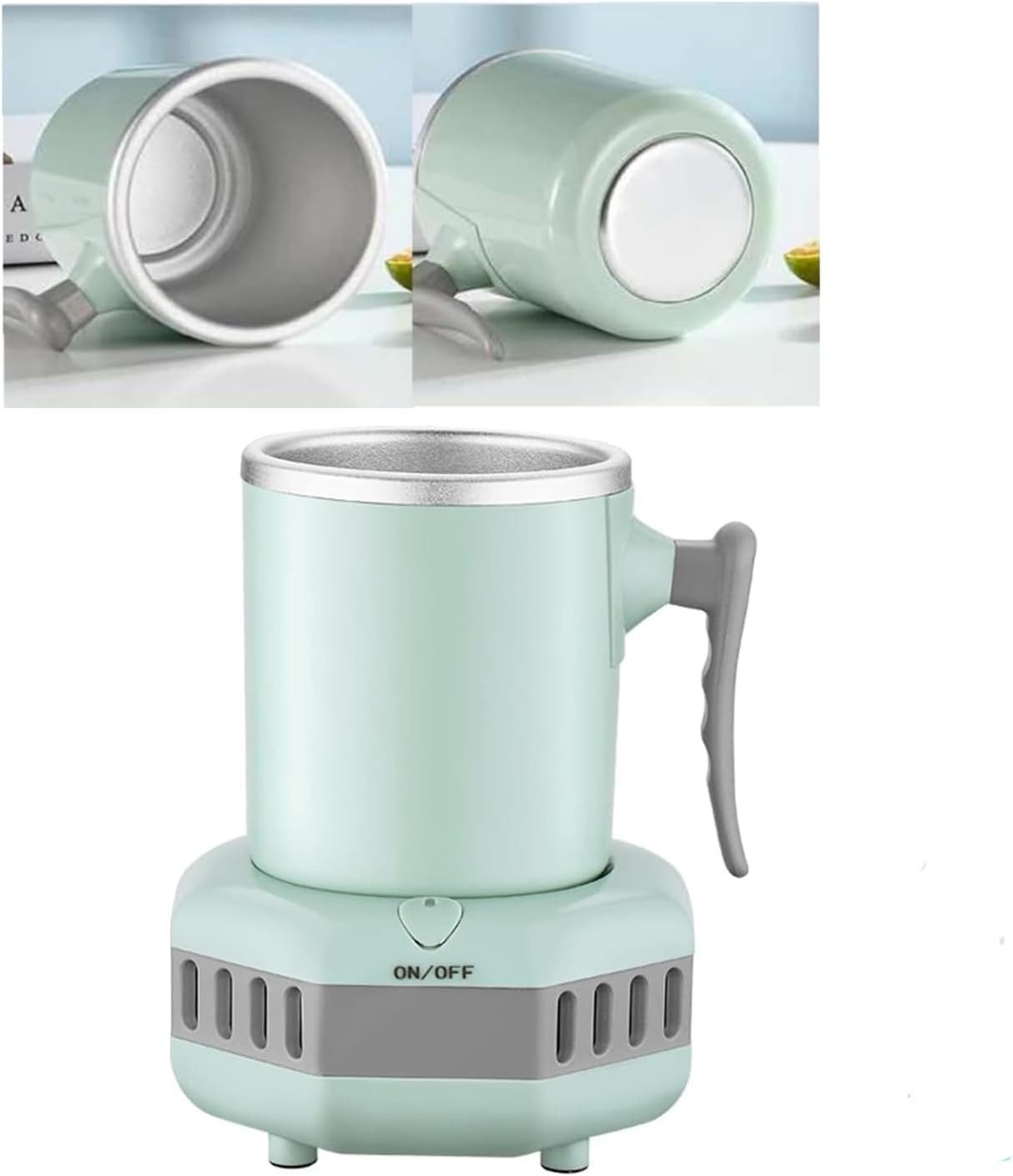 AURIVION Thermobecher Thermobecher 420ml mit Kühlbasis, Isolierbecher für Getränke, 1-tlg., Aluminium, Kaffeetasse aus Aluminium, rutschfest & temperaturerhaltend