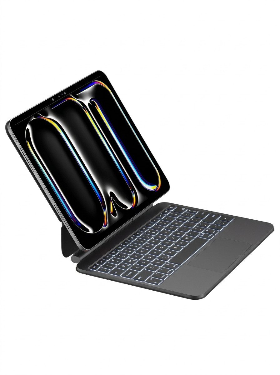 Futurea Magic Keyboard für iPad Air/Pro Tastatur mit Touchpad iPad-Tastatur (Beleuchtet, iPadOS-Trackpad, starker Akku & ergonomisch einstellbar)