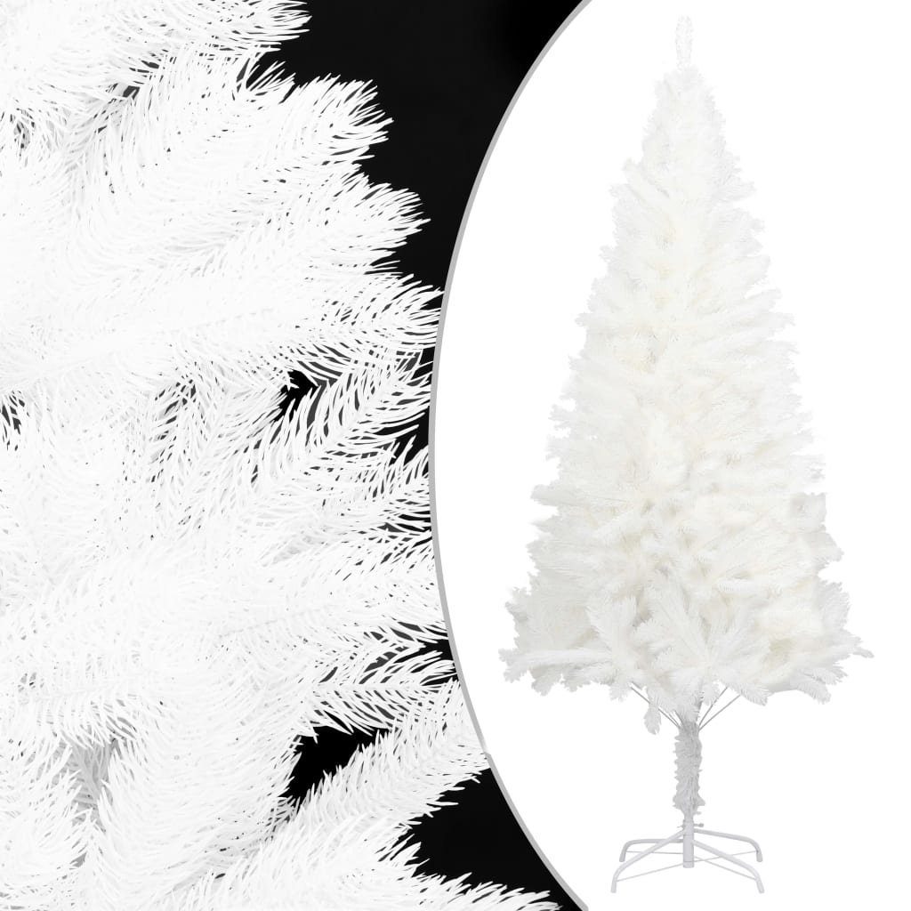 Künstlicher 120 Künstlicher Beleuchtung vidaXL mit Weihnachtsbaum & Weiß Kugeln Weihnachtsbaum Rose cm