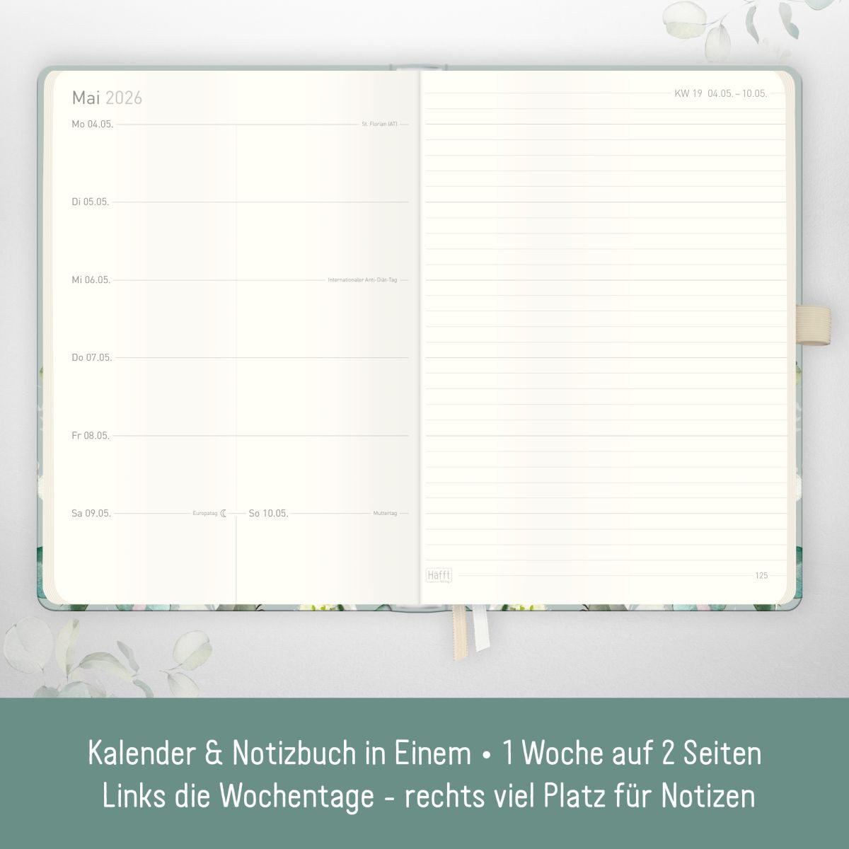 Häfft Terminkalender Wochen-Notiz-Timer Classic 2026 / A5