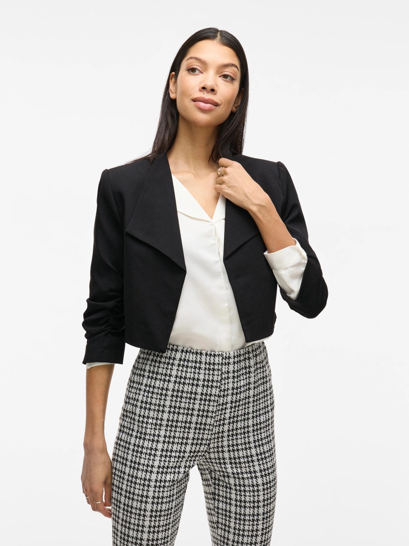 Vila Kurzblazer VIHER BIN CROPPED BLAZER - NOOS Materialmix, loose fit