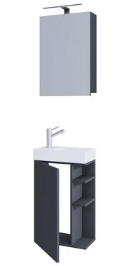 VCM Waschtisch 2-tlg Gäste WC Bad Waschtisch Lumia Spiegelschrank