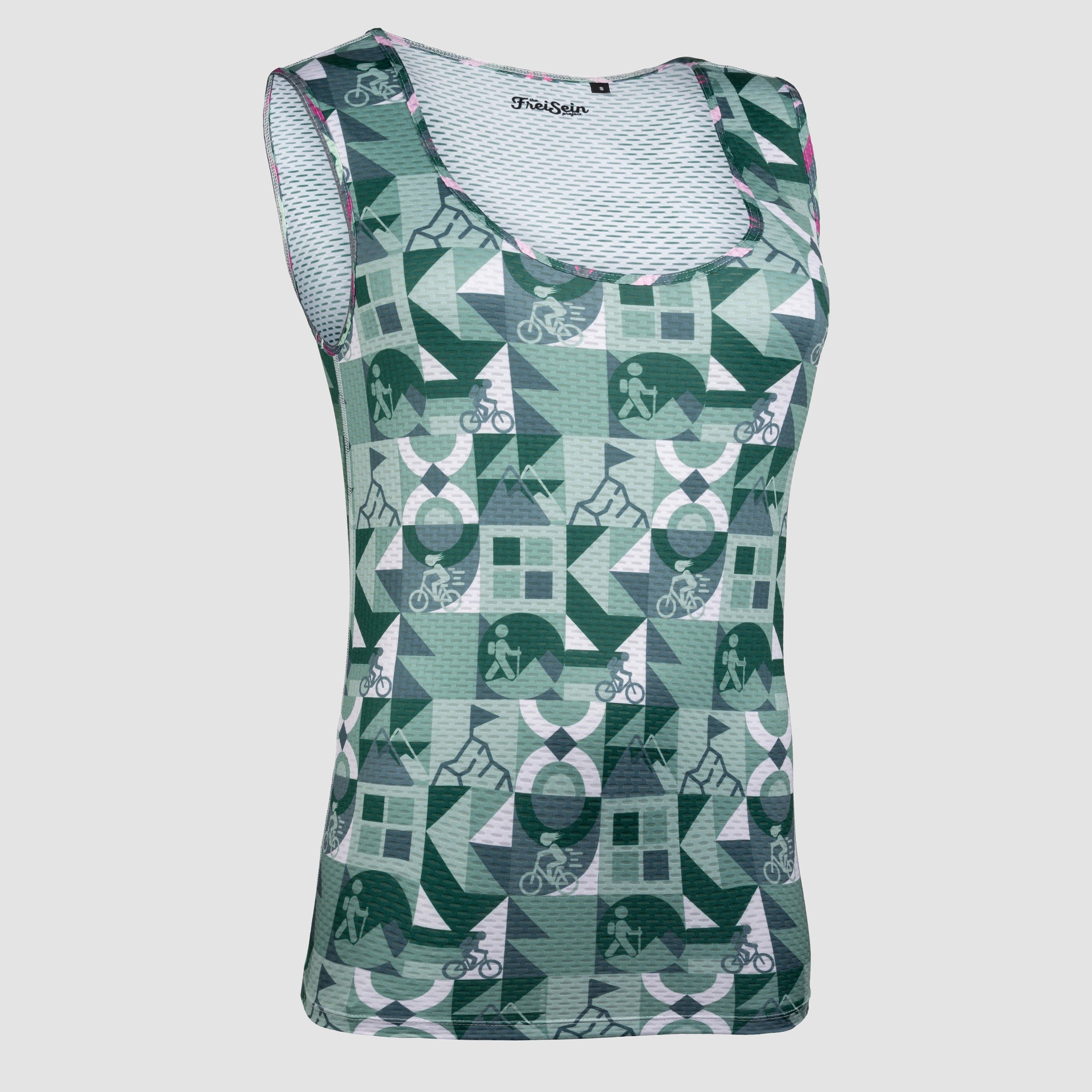 Freisein Project Funktionsshirt AllSportsTop Elastisches, schnell trocknendes Funktions-Top mit Allover-Print