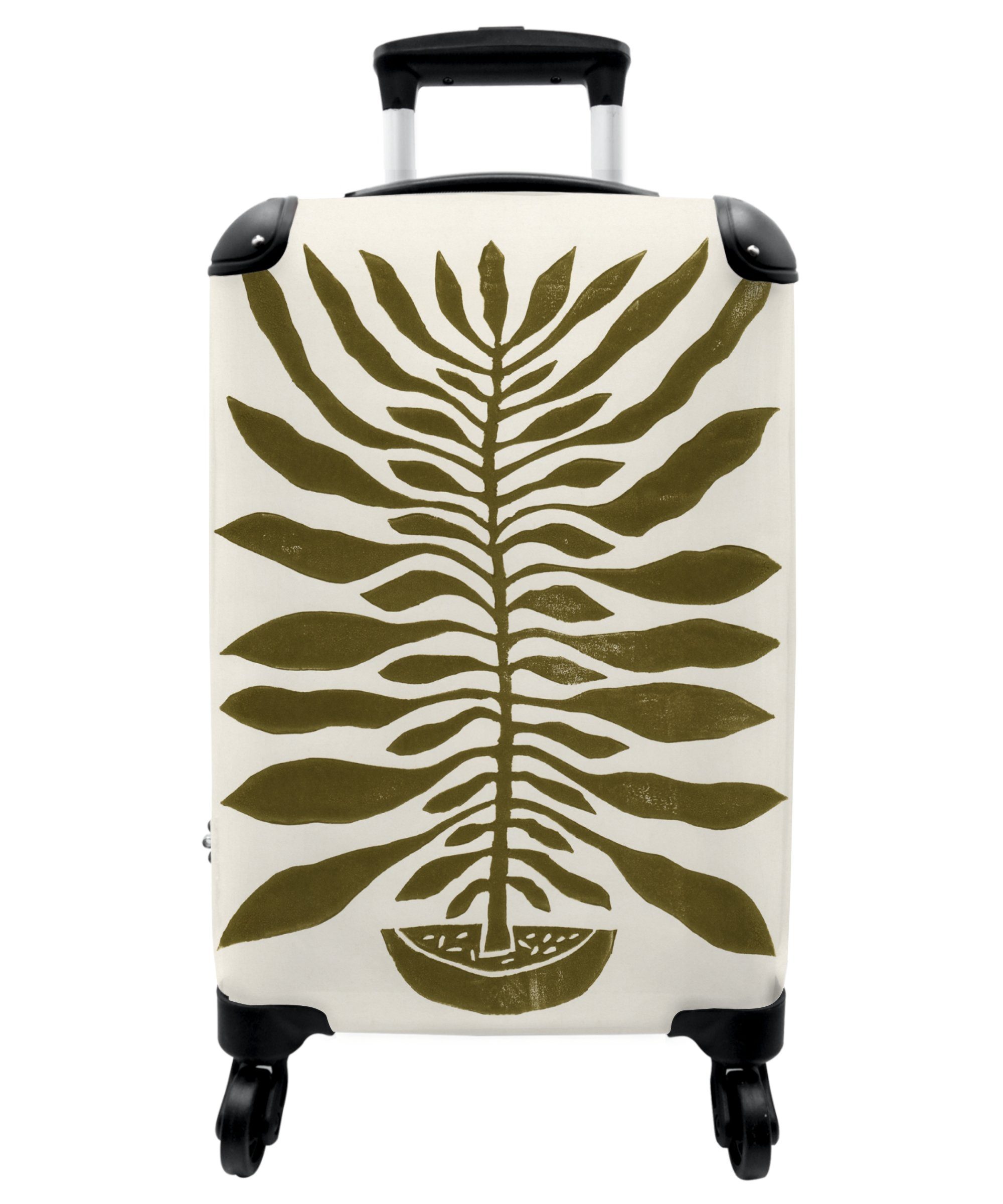 Rollen, Handgepäck 55x35x20cm Blumen - - Rollkoffer NoBoringSuitcases.com© Pastell, - 4 Kleine Trolley Reisekoffer - mit Pflanzen 4 Handgepäckkoffer Vase Cabin Rollen