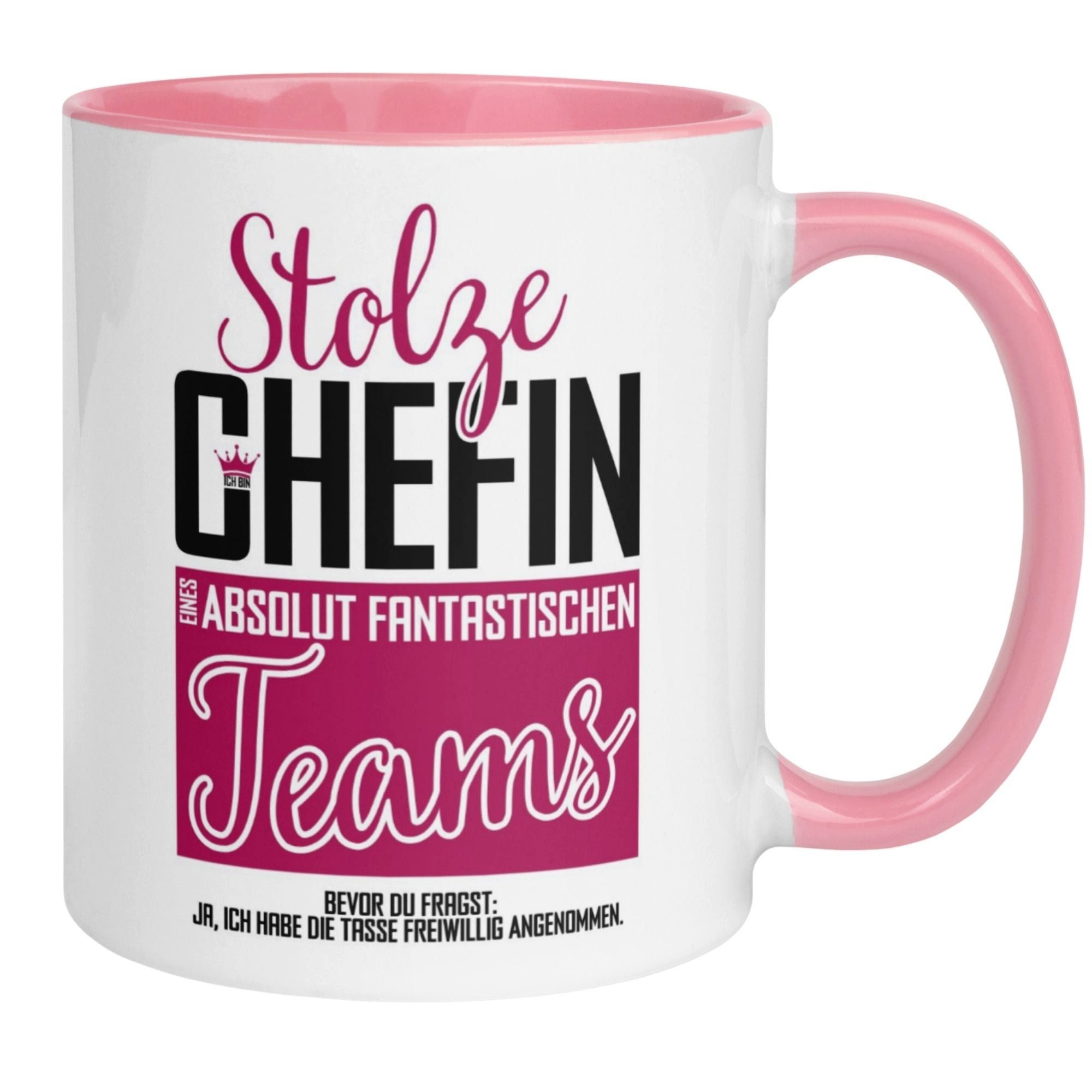 Momentals Tasse Chefin – „Stolze Chefin eines fantastischen Teams“ – Geschenk Chefin, Gratis Versand · Links-&Rechtshänder · Spülmaschinenfest