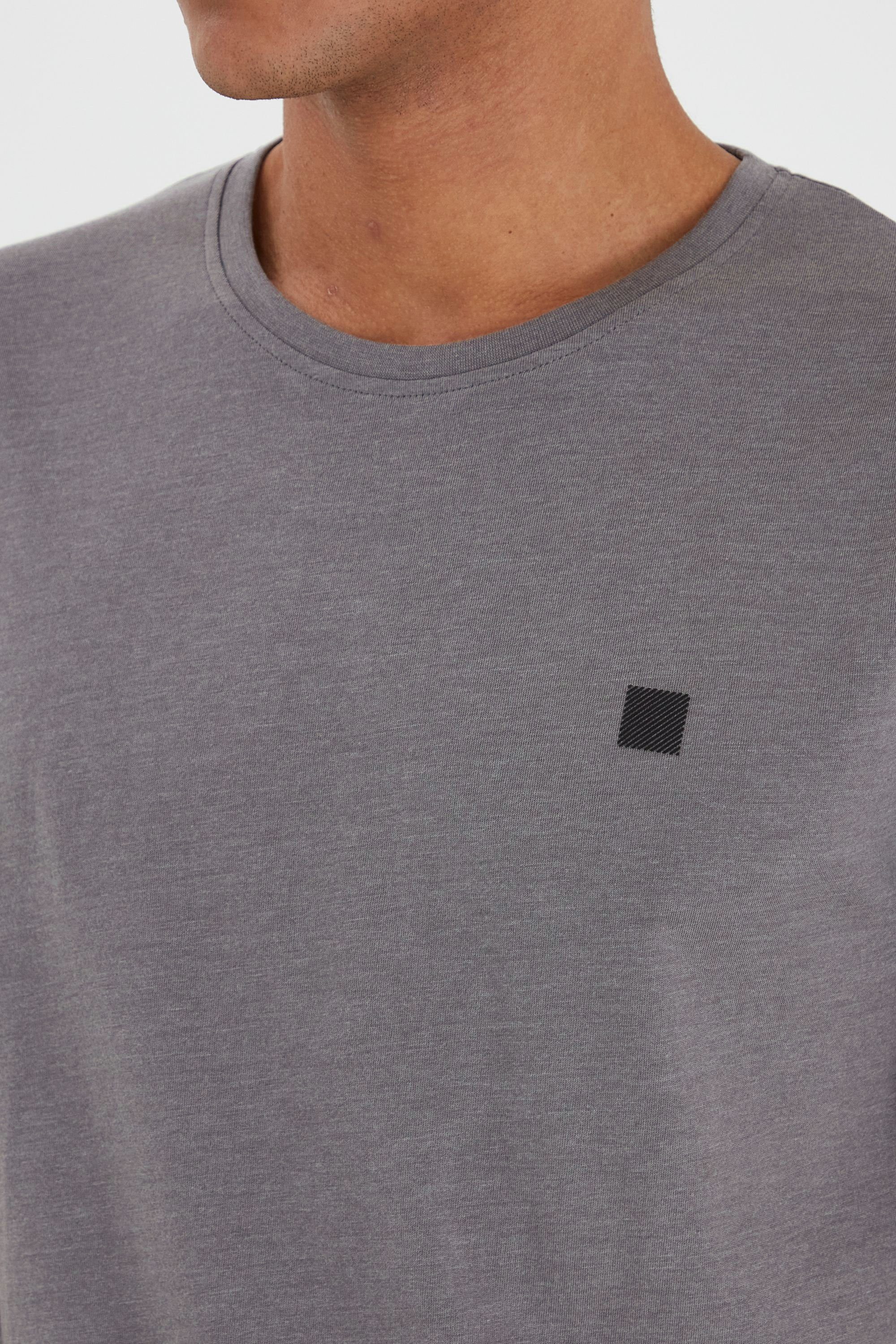 Grey T-Shirt Rundhalsausschnitt T-Shirt !Solid (1840051) Melange mit SDConni